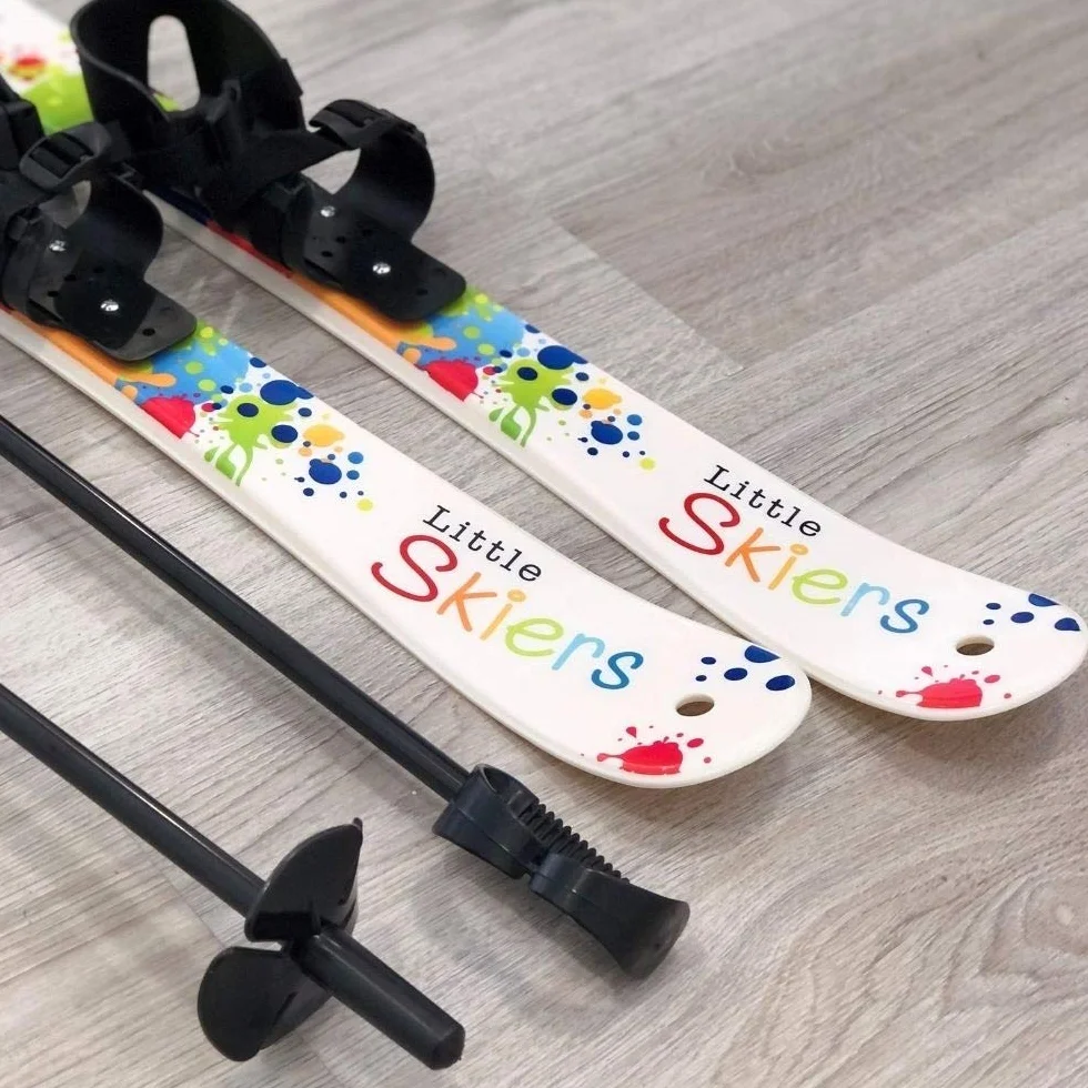 Skis et bâtons en plastique pour débutants de 0 à 4 ans