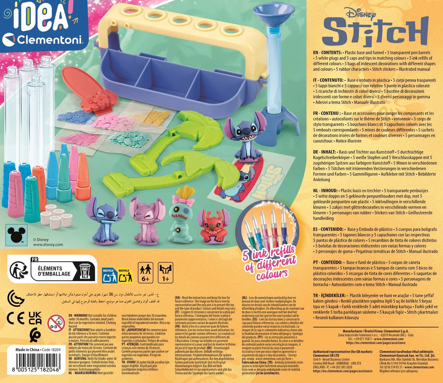 Clementoni Stylos Stitch à Personnaliser - Loisirs Créatifs 25 Accessoires - 6 Ans+