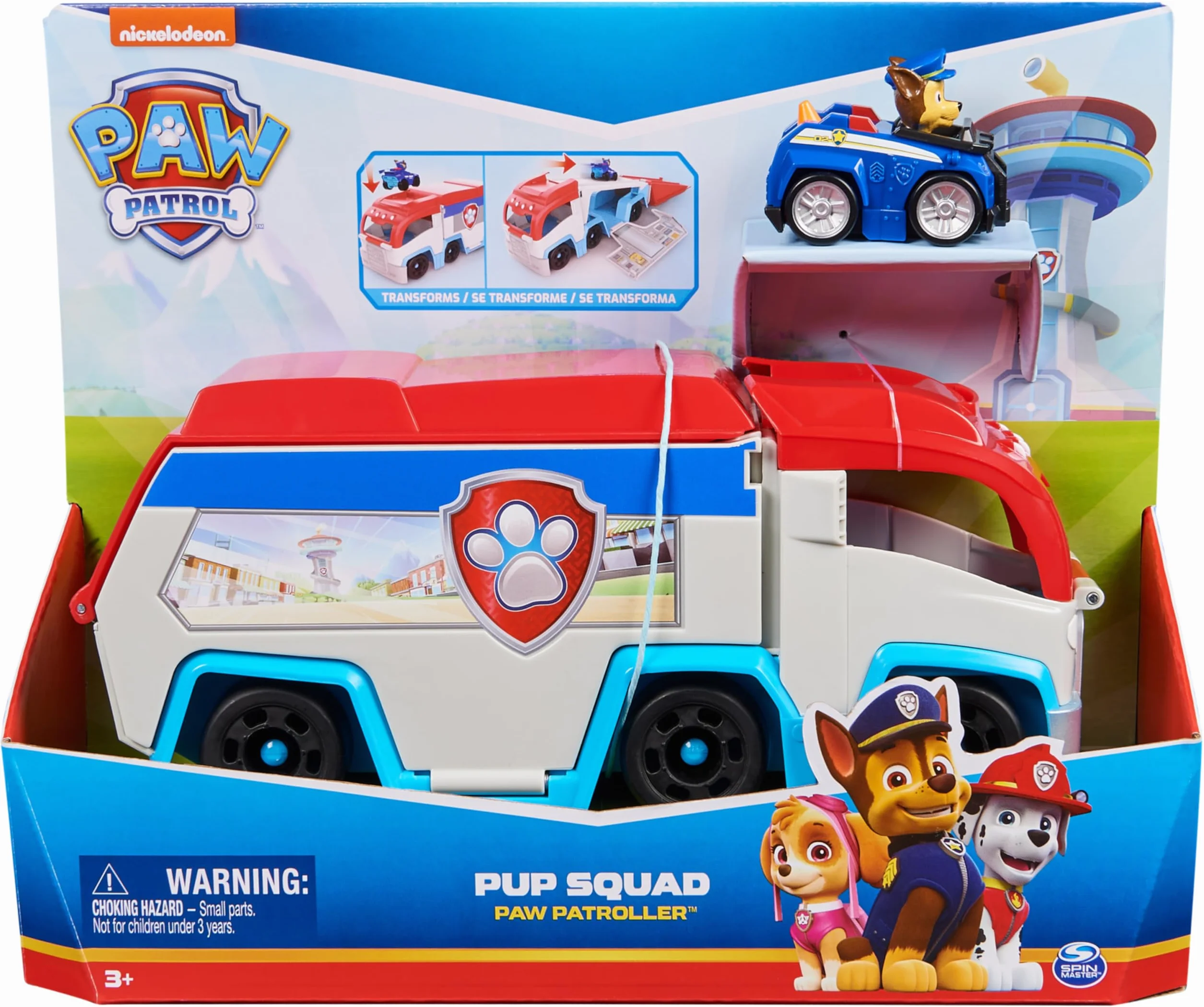 Paw Patrol Patrouilleur Pup Squad Chase Véhicule Figurine Voiture Jouet Enfant 3 Ans+