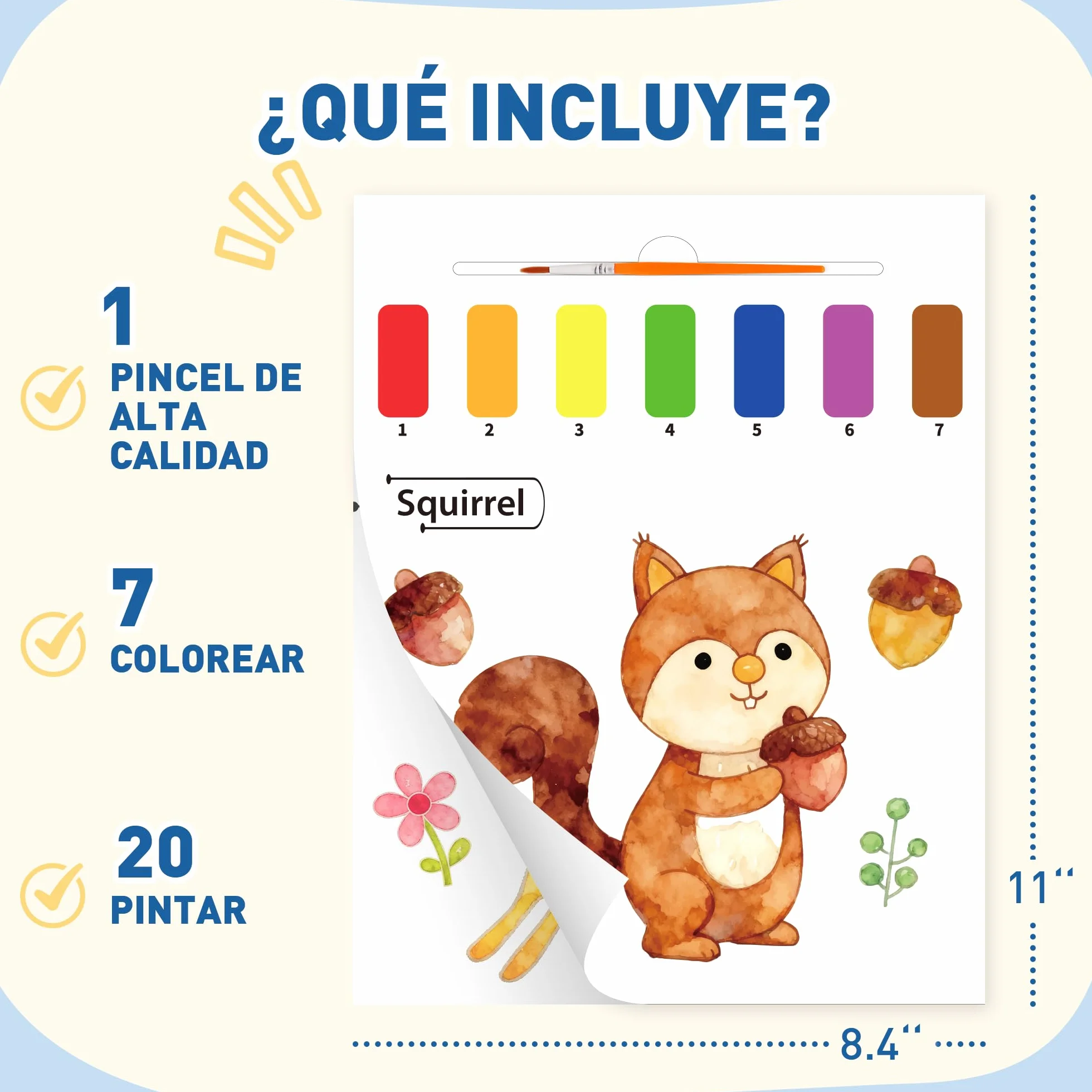 YPLUS Peinture avec Livres d'Eau pour Tout-Petits, Papier Aquarelle Enfants 1-4 Ans, Cadeau Artisanat avec Pinceau - Animaux
