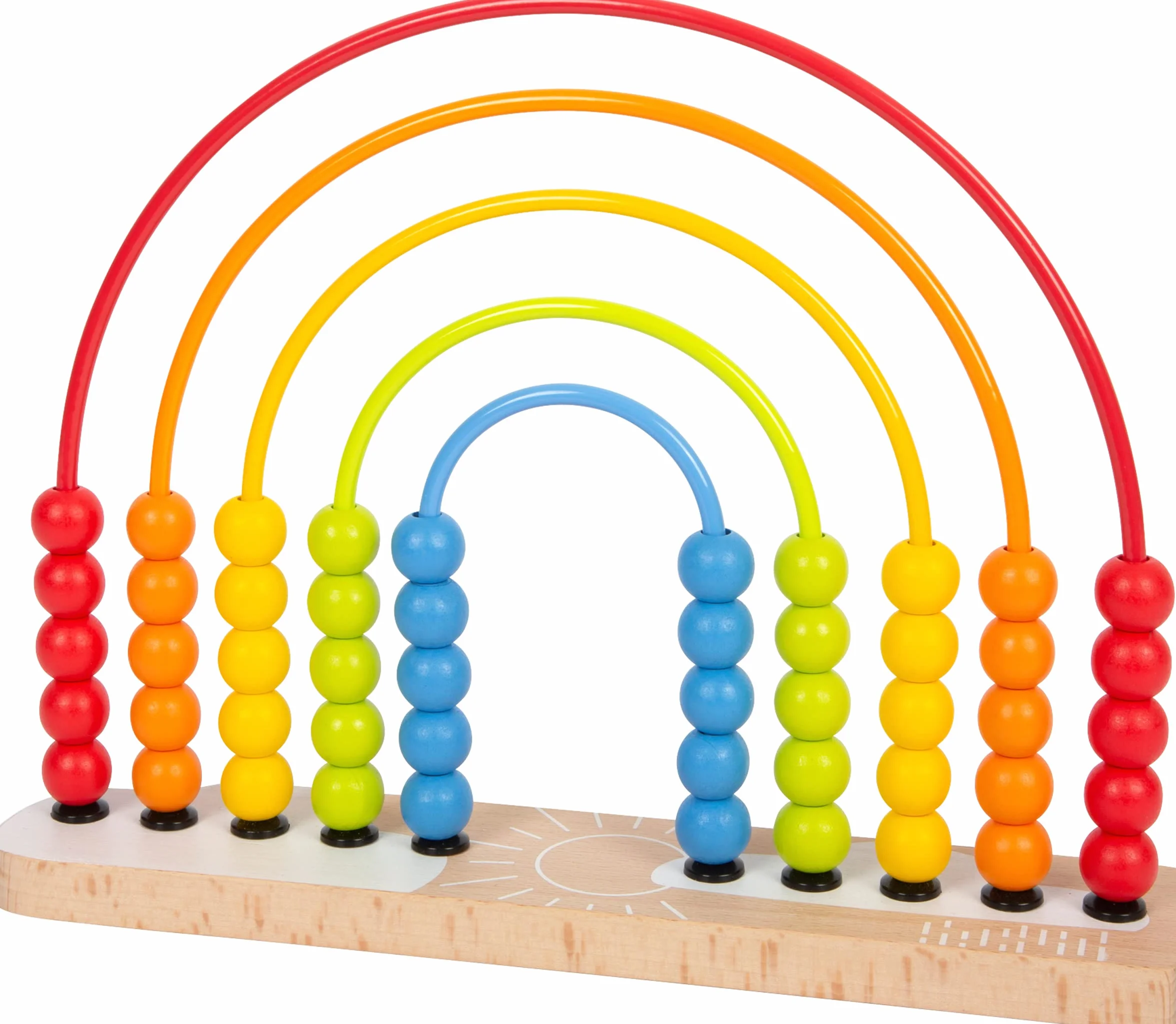 Small Foot Cercle de motricité Arc-en-Ciel 50 Perles en Bois colorées 12 Mois+