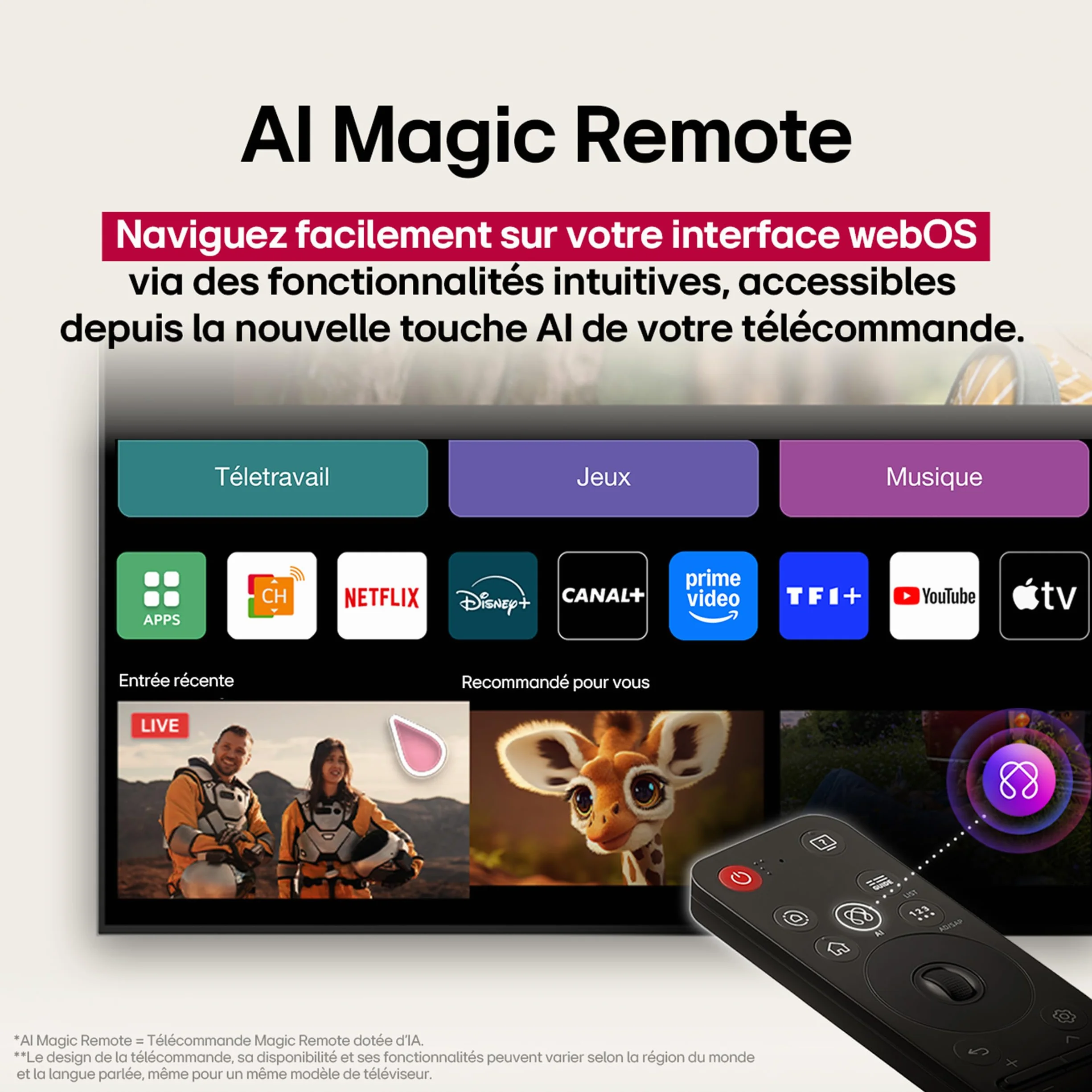 LG TV QNED AI 2025 43QNED8E 43" 108cm 4K UHD HDR10 webOS 25 Magic Remote Alexa Google Assistant AirPlay 2