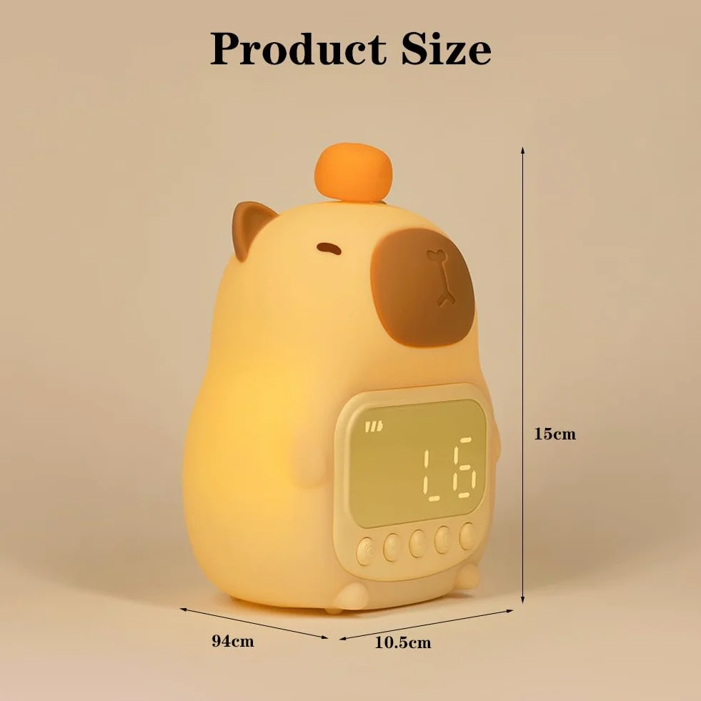 Capybara Veilleuse Réveil de Chevet Silicone Rechargeable Enfants