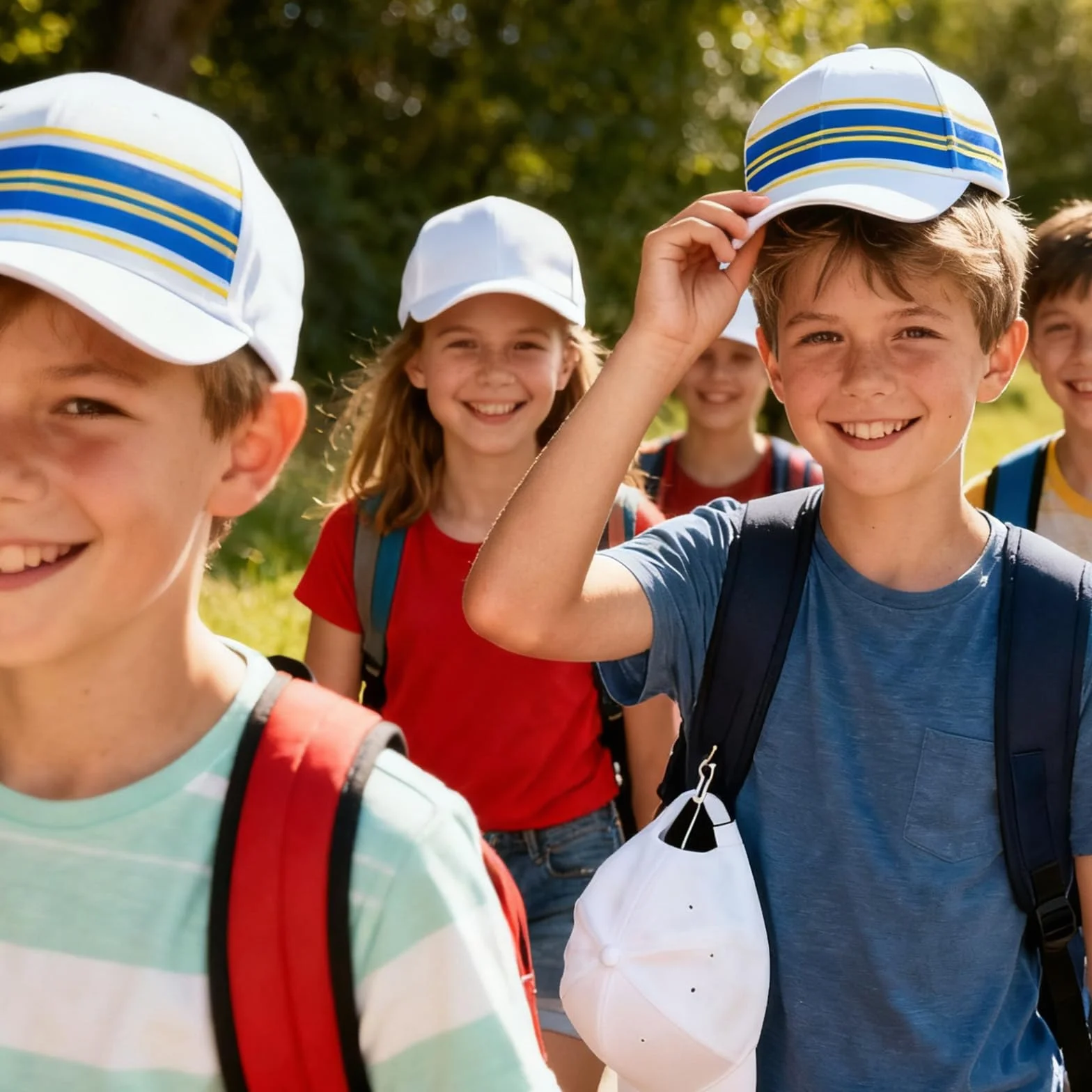 Lot de 10 Casquettes Enfant à Peindre DIY, Casquette Baseball Blanche pour Enfants Garçons Filles