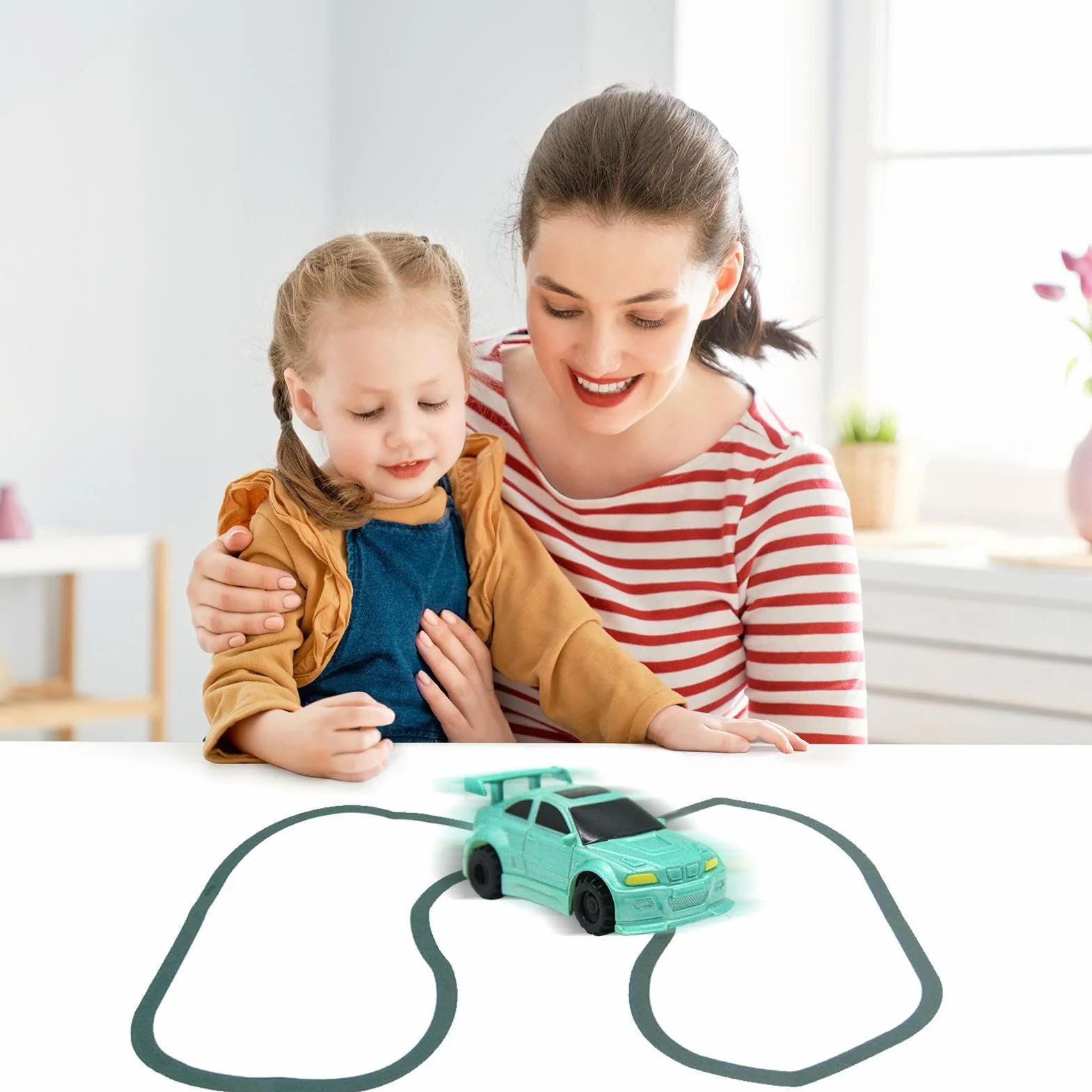 Jouet De Voiture Inductif Magique Mini Voiture Stylo Alimentée Par Batterie Avec Capteur Optique Cadeaux D'apprentissage Interactifs Enfant