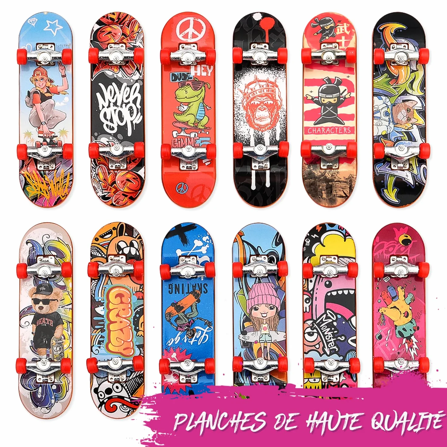 Magicat Mini Skateboards 12 Planches à Doigts Finger Skate Jouet pour Enfants