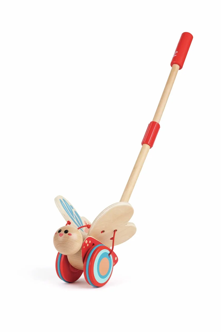 Hape Papillon Jouet en Bois Enfant 1 an et Plus - Jouet à Tirer, Bâton à Pousser