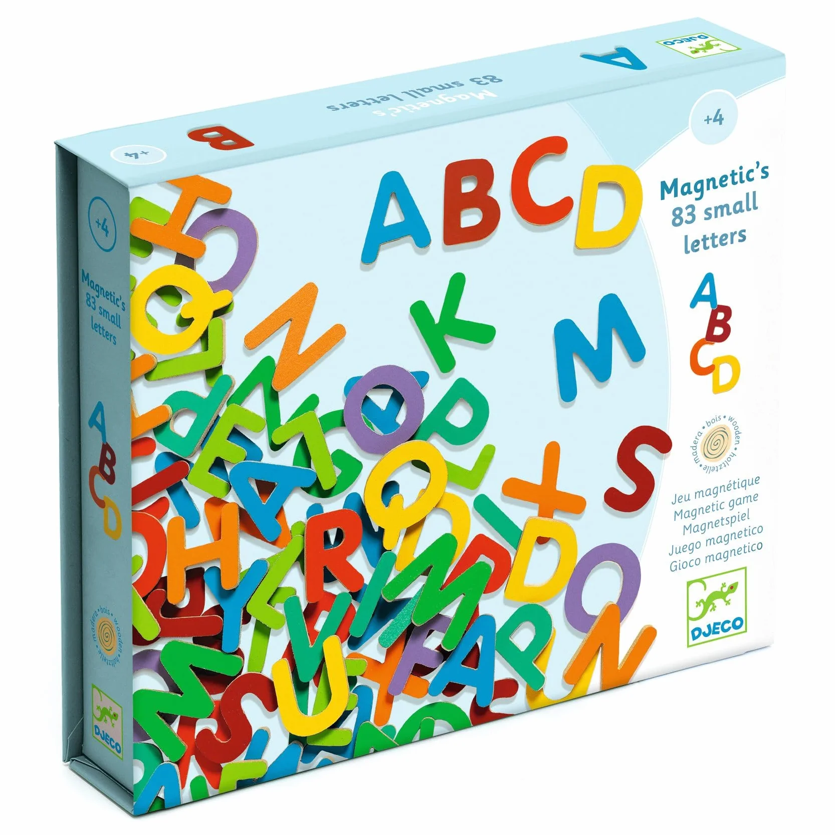 DJECO 83 Lettres Magnétiques en Bois Alphabet Apprentissage 3cm Hauteur