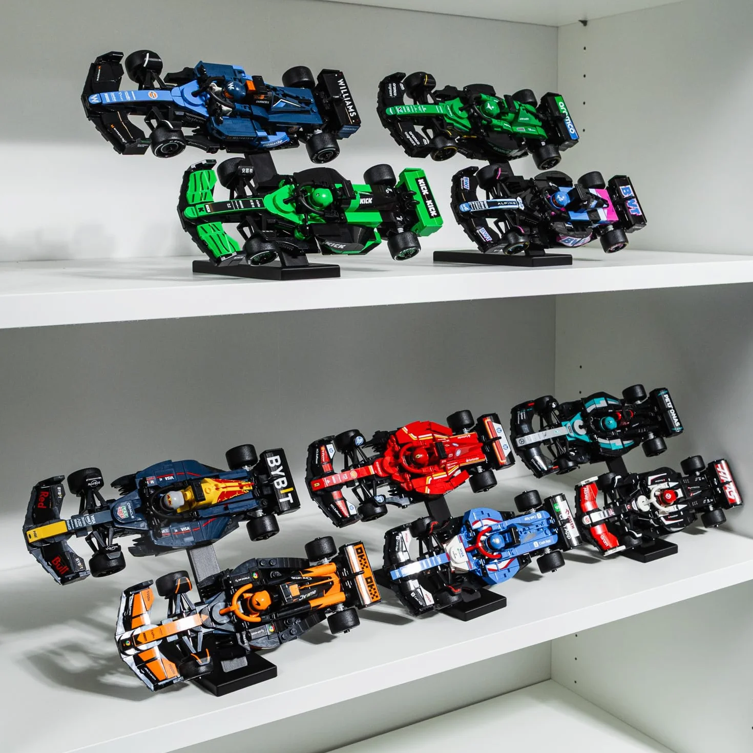 Speed Champions F1 Lot de 5 présentoirs verticaux compatibles LEGO Formula 1 76906-76919 pour 10 voitures