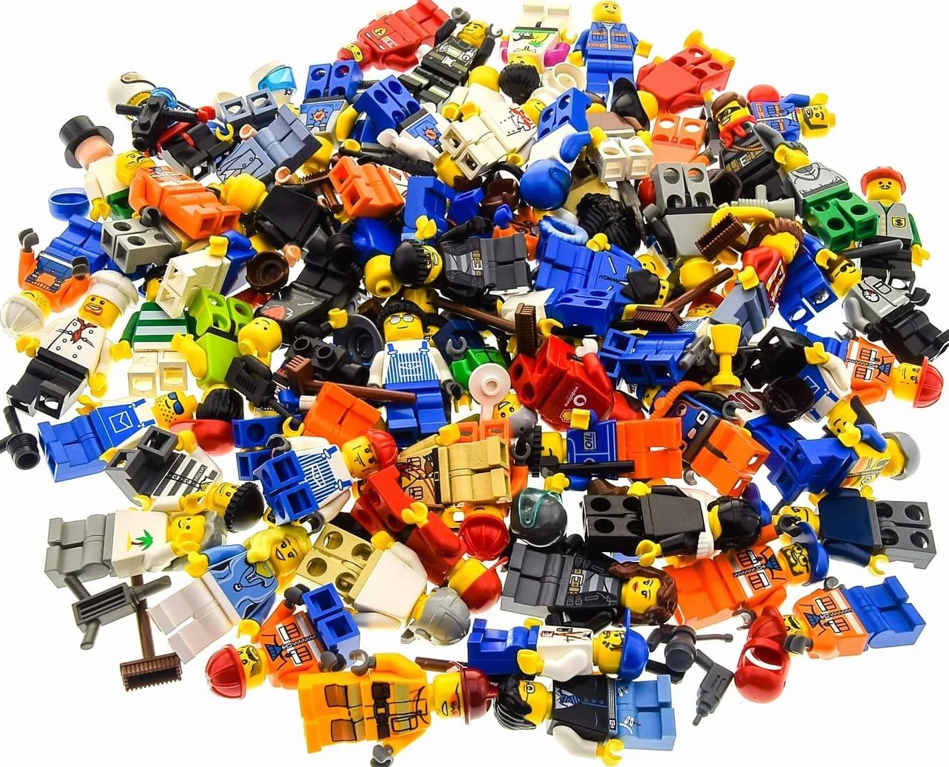 Lego Ville City Mini Figurine avec Accessoires Homme Femme Assortiment 10 X