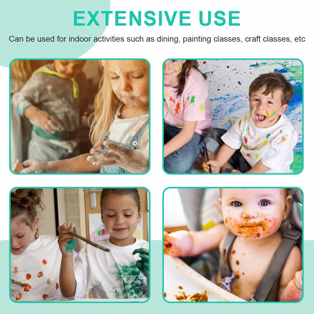 Tabliers jetables en plastique pour enfant 25 pièces imperméables résistants à l'huile polyéthylène peinture cuisine