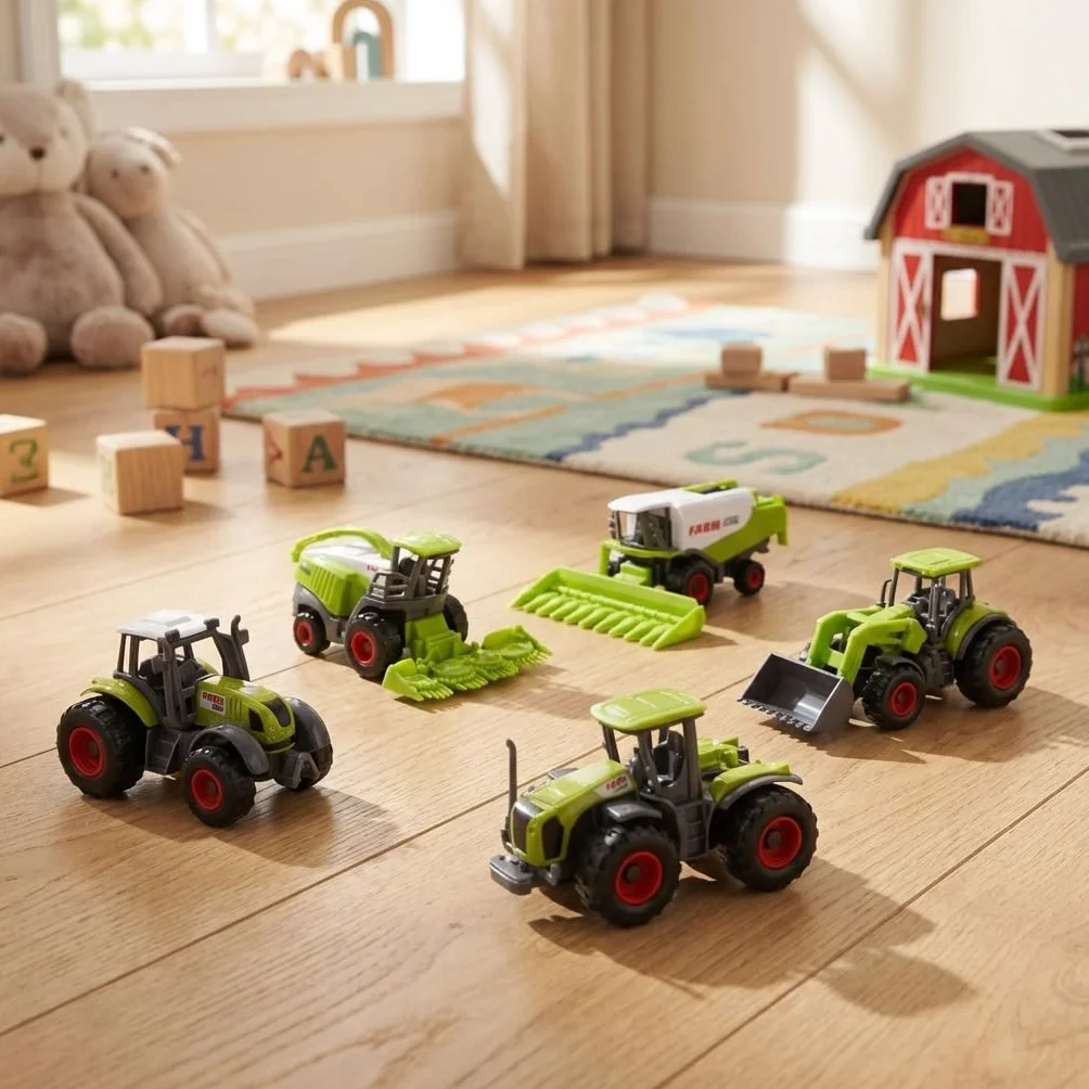 Toyland Ensemble de 5 Jouets pour Machines agricoles en métal moulé Vert 4,5 cm