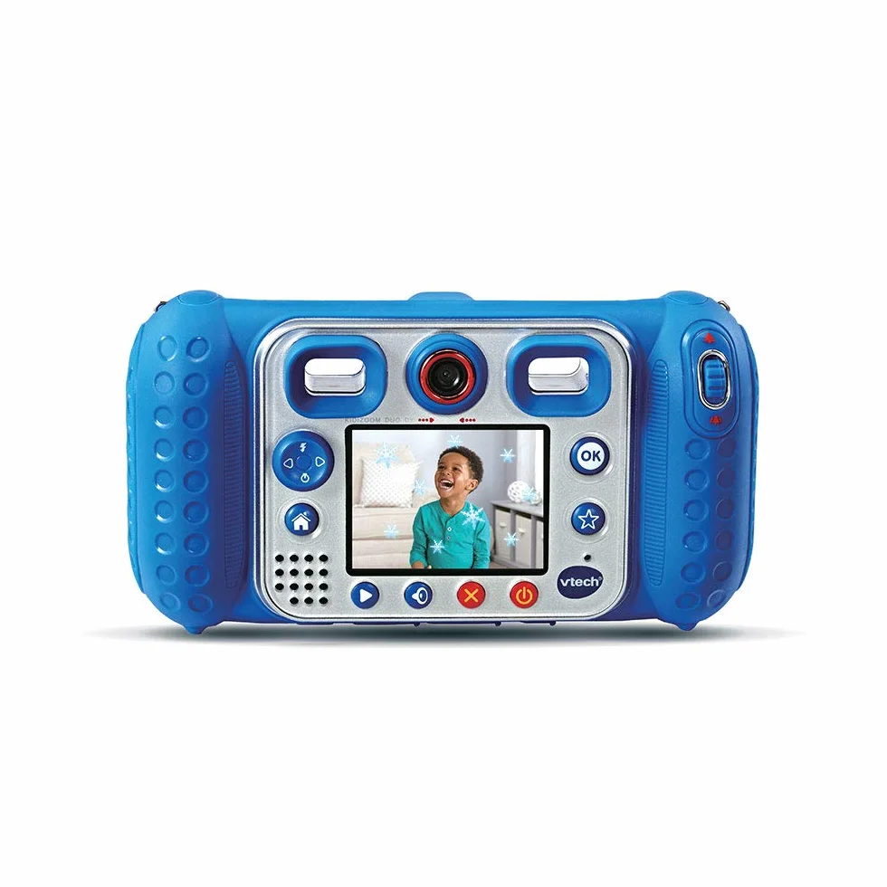 VTech KidiZoom Duo DX Bleu Appareil Photo Numérique Enfant 10 en 1 Photo Selfie Vidéo Écran Couleur Lecteur MP3
