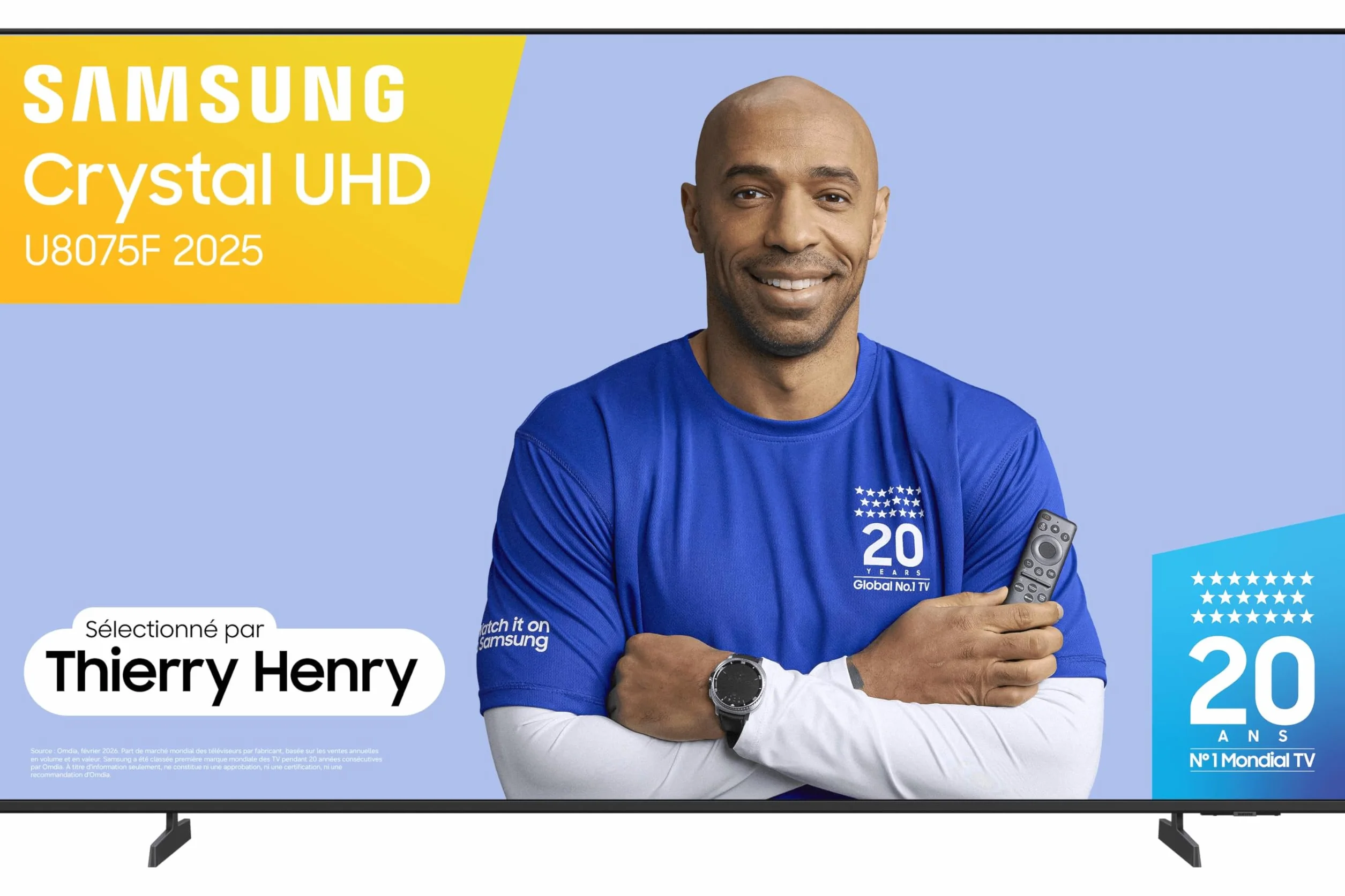 Samsung TV 50 Pouces Crystal UHD 50U8075F 4K Smart TV, Bluetooth, WiFi, HDR