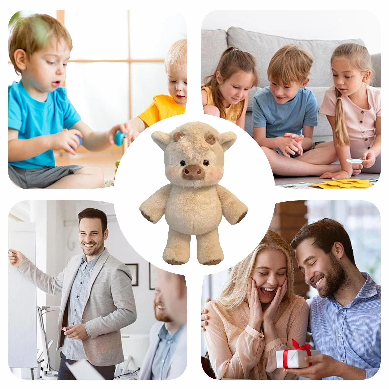 Jouet en Peluche Doux De Vache, Peluche Doudou Qui Court, Jeune Bovin Animal