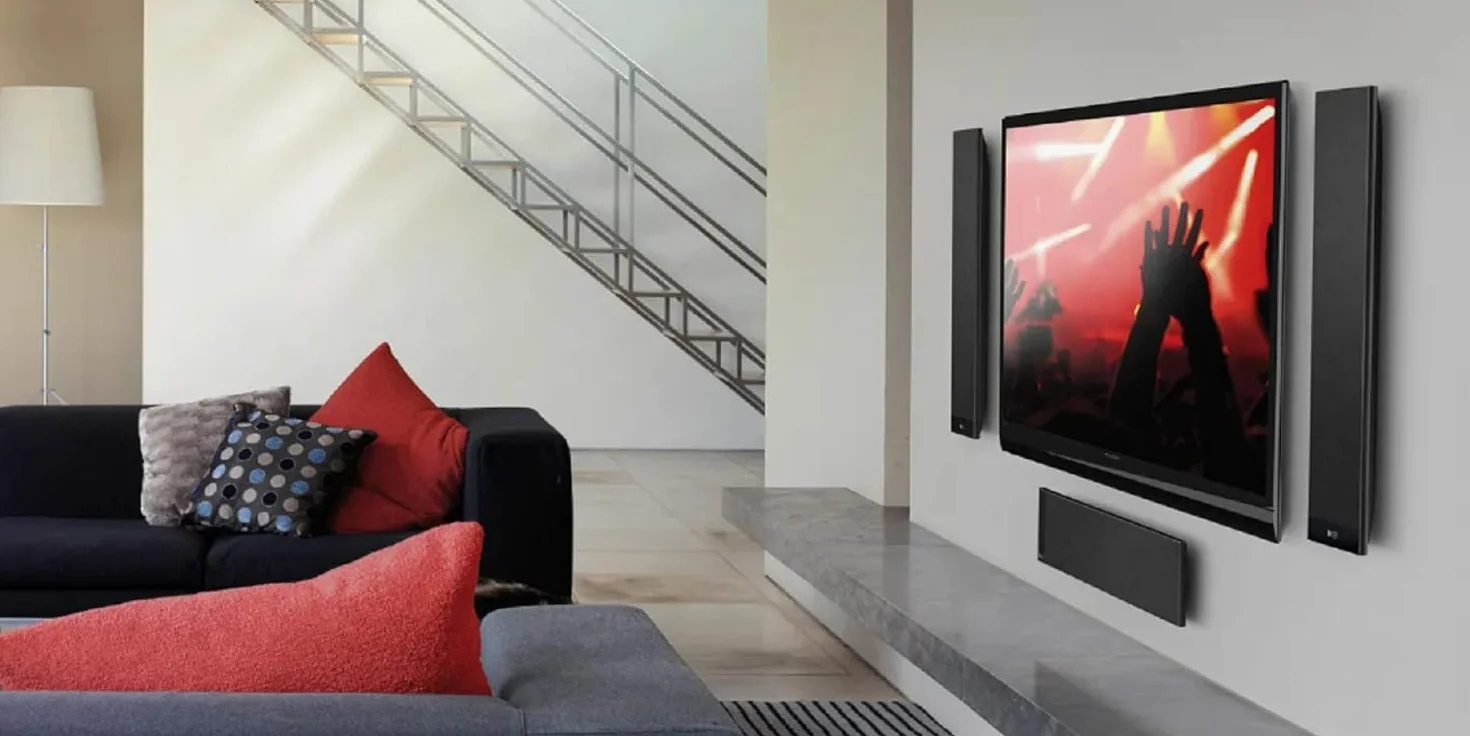KEF T301 Paire d'enceintes noires Super Slim 3,5cm HiFi Home Cinema TV