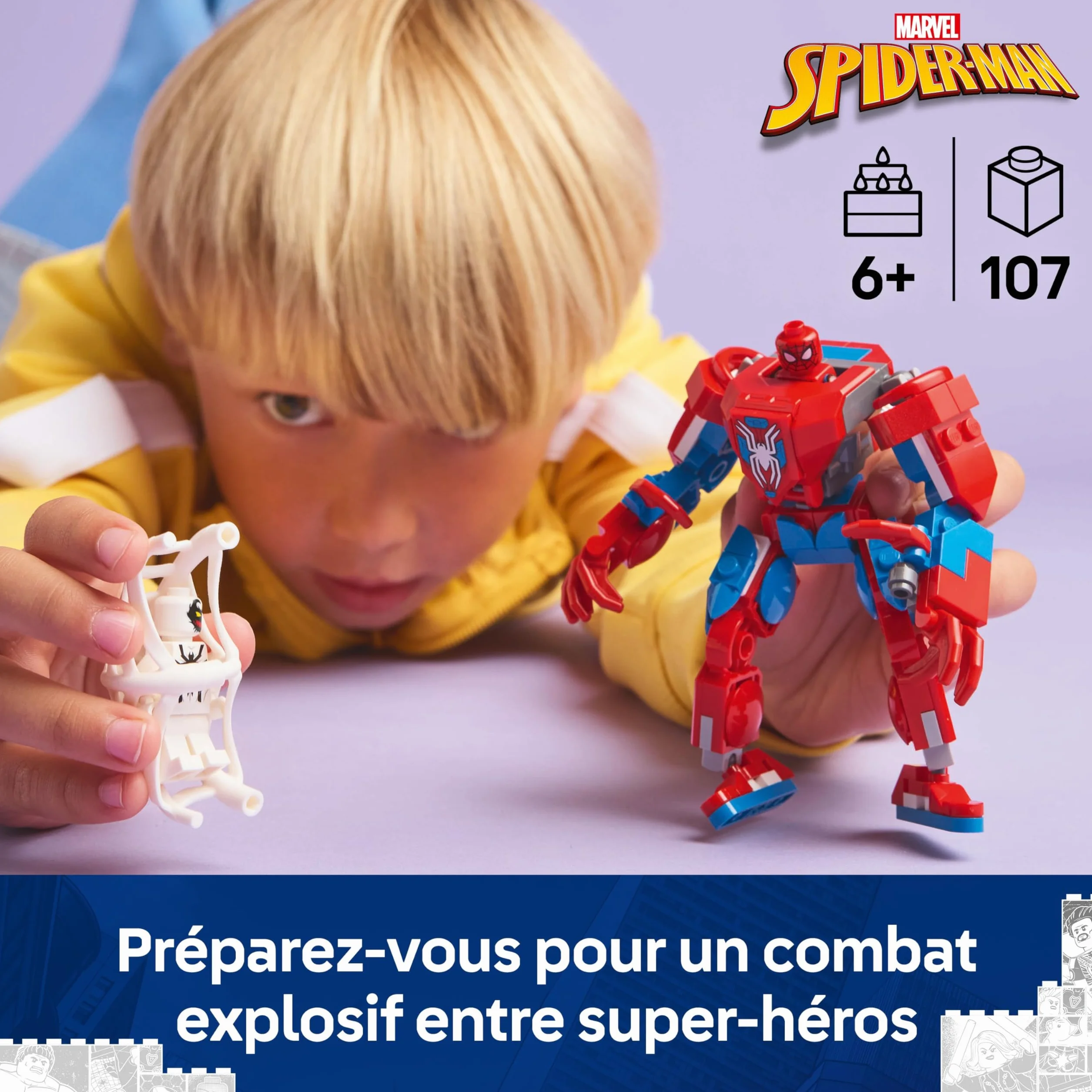 LEGO Marvel Spider-Man Mech vs. Anti-Venom 76308 Building Toy with 2 Minifigures for 6+ Year Old Boys and Girls