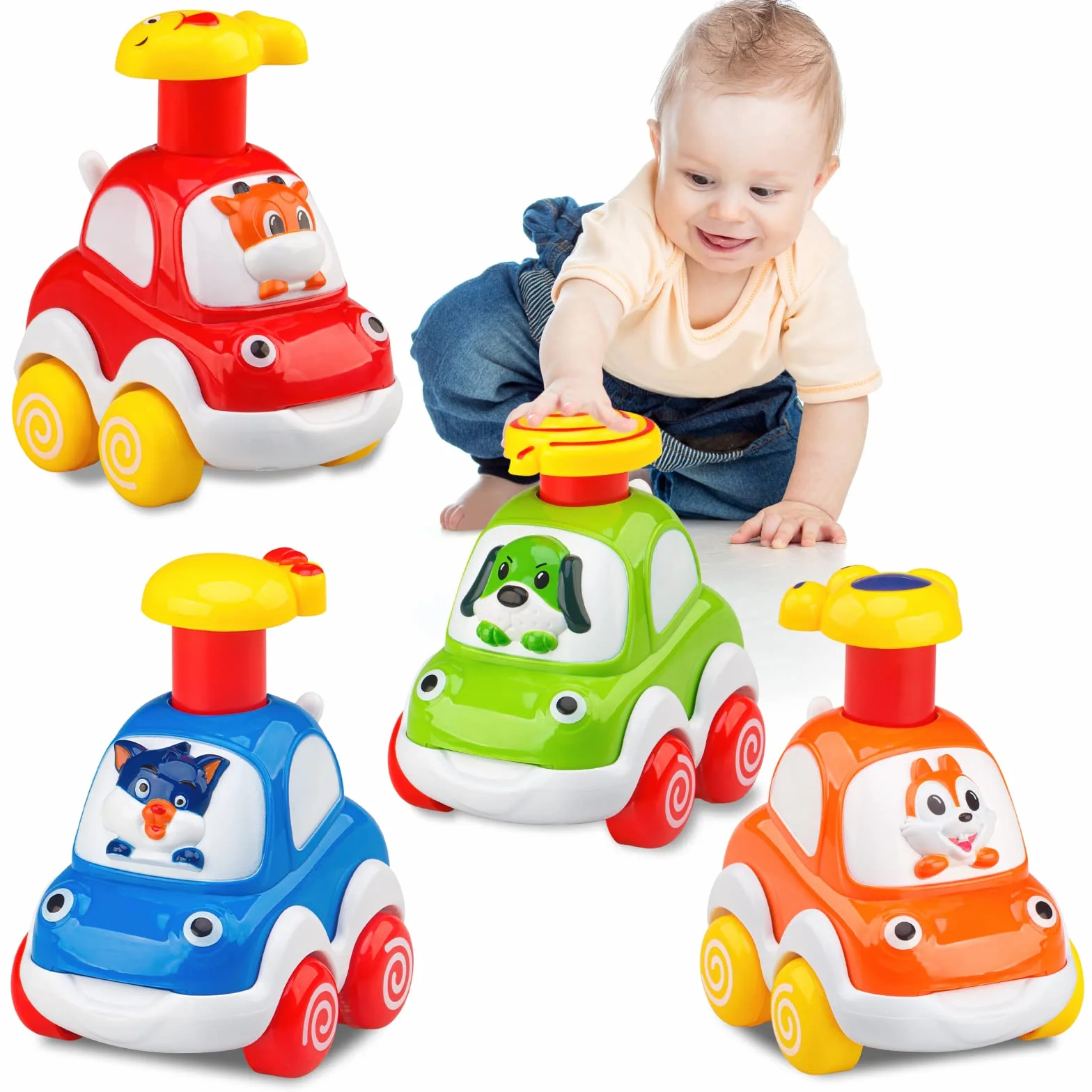 Jouets Voitures Animales Inertie pour Tout-Petits 1-2 Ans Cadeaux Anniversaire