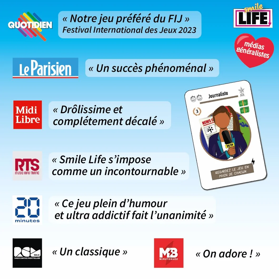 Blackrock Games Smile Life Jeu d'ambiance dès 12 Ans 2 à 6 Joueurs
