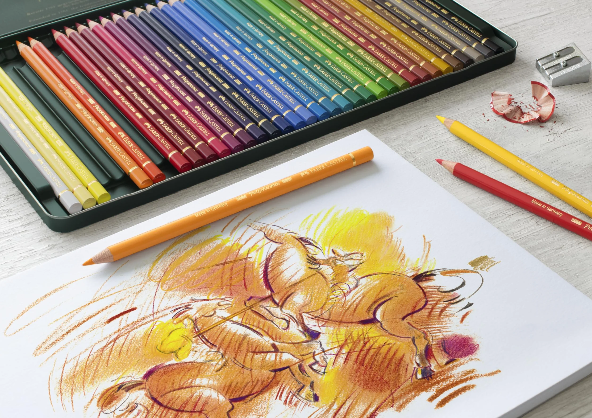 Faber-Castell Polychromos Coffret Métallique 60 Crayons de Couleur 3.8 mm