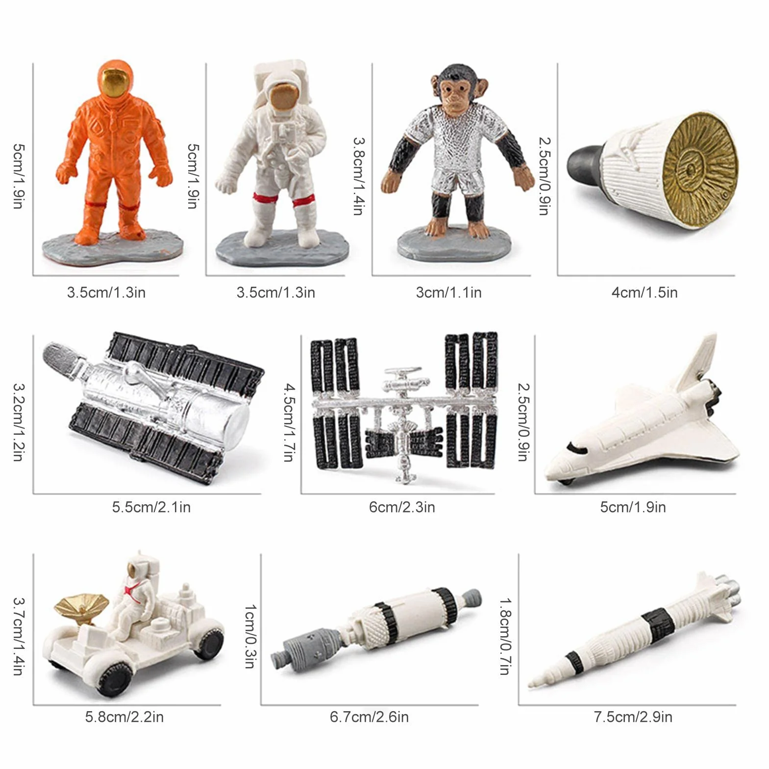 Ensemble de figurines d'astronaute Navette spatiale fusée Cadeau enfants décoration gâteau