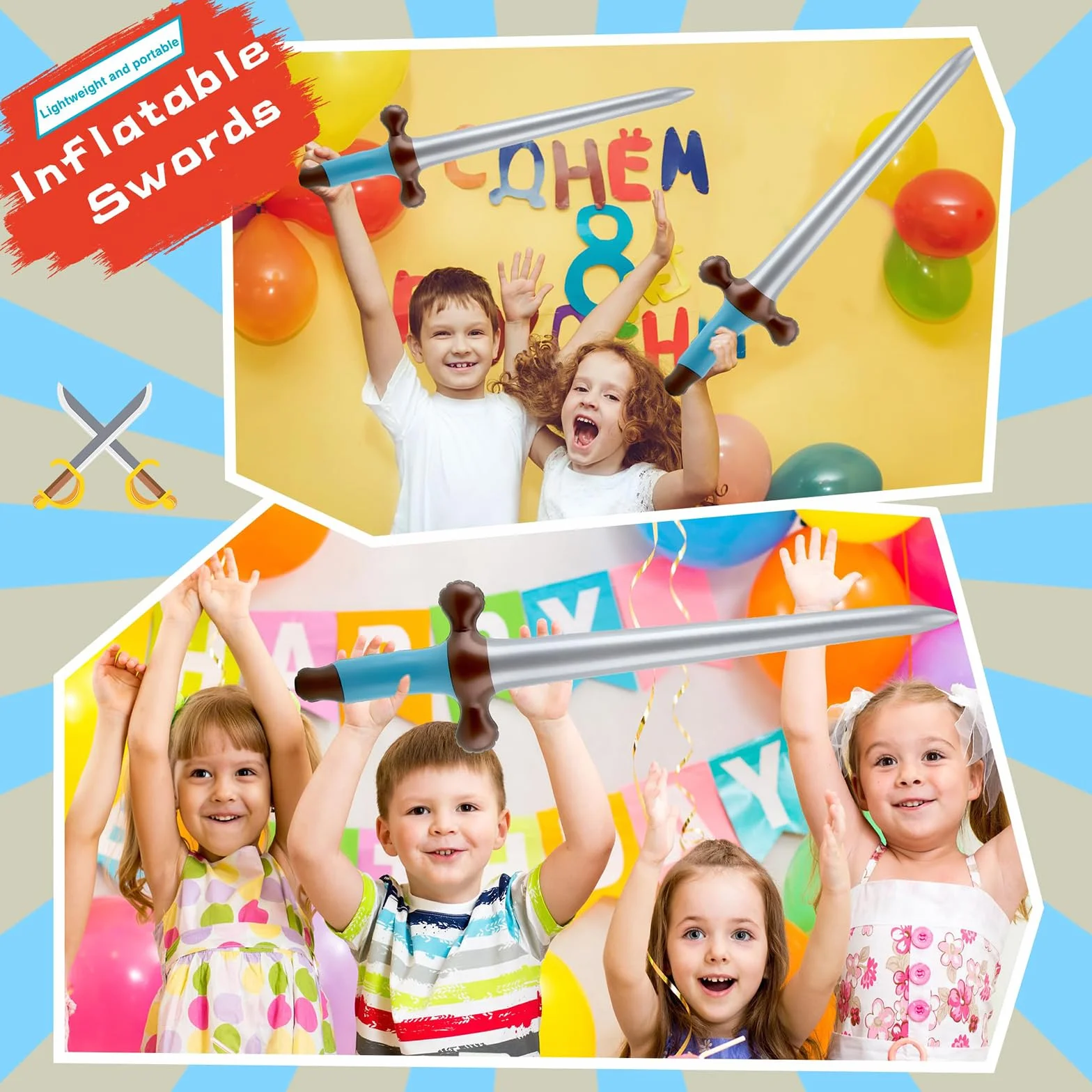 Gonflables Jouet Épée 60 cm Épée de Pirate Epee Enfant Mousse Épées