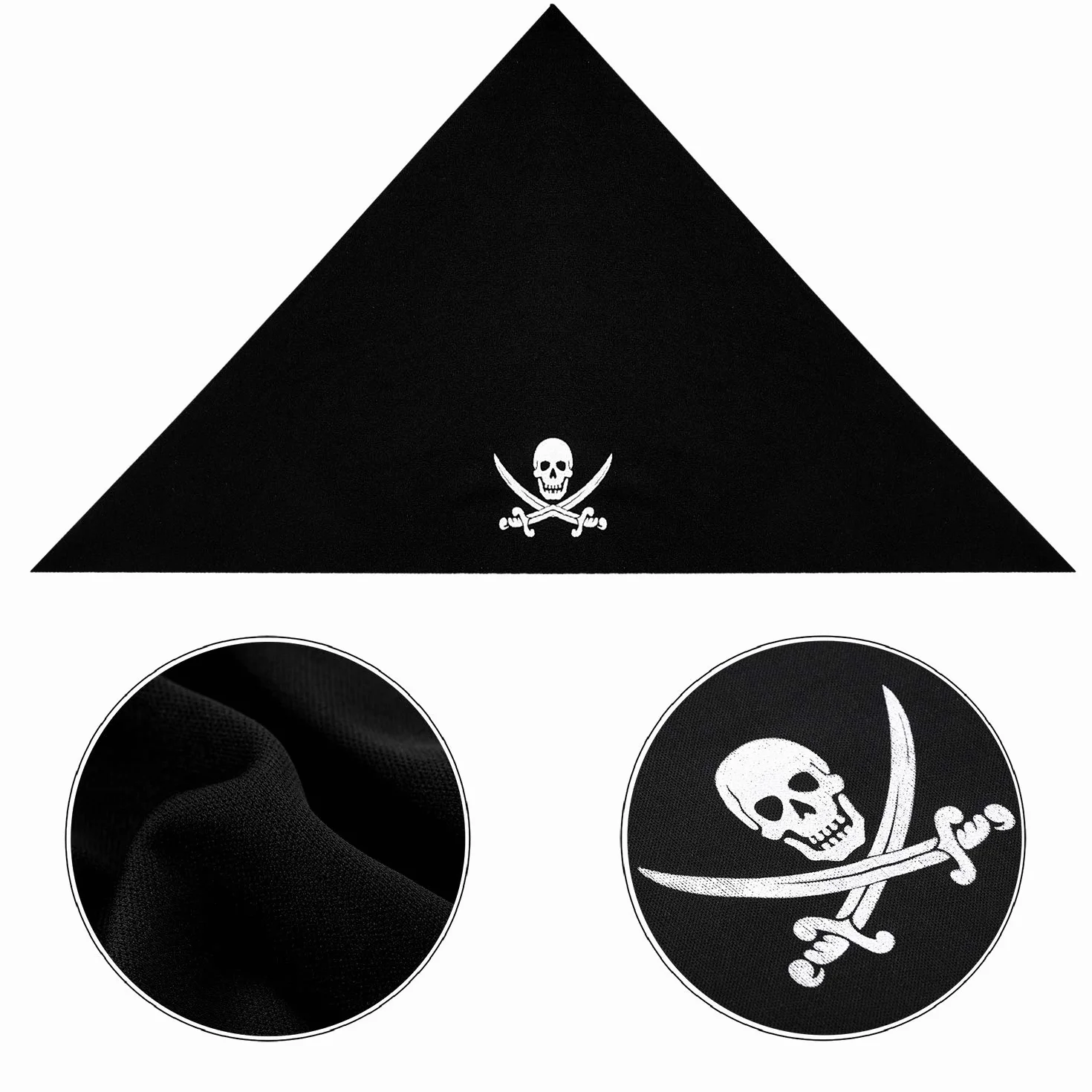 Blulu 12 Pièces Bandana de Pirate Noir pour Fête à Thème de Pirate Halloween Enfants