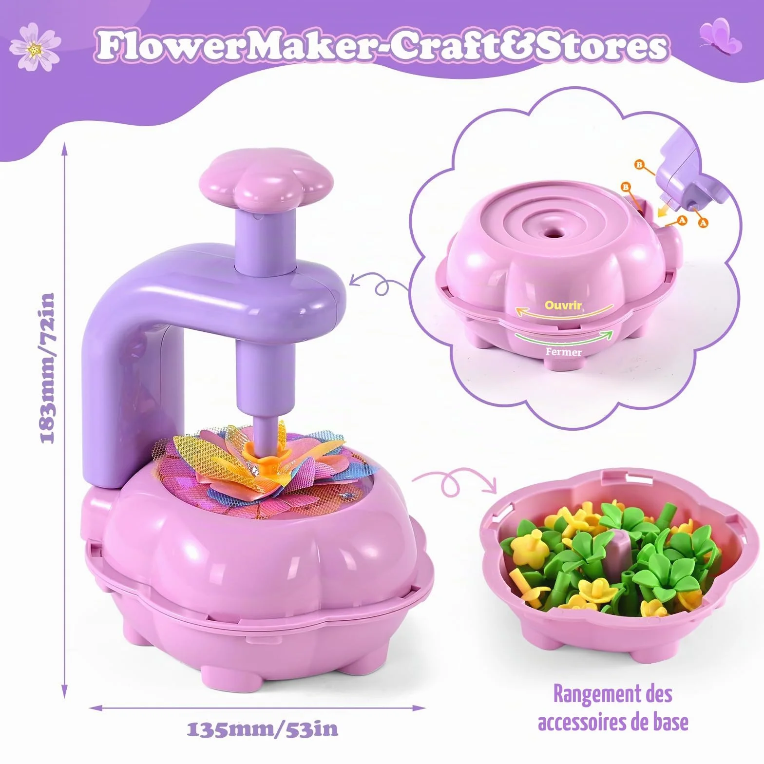 BlueSwan Activité Manuelle Enfant Cadeau Fille 4-12 Ans Fleur Jeux Exterieur Bricolage Anti Stress Jouet Fille
