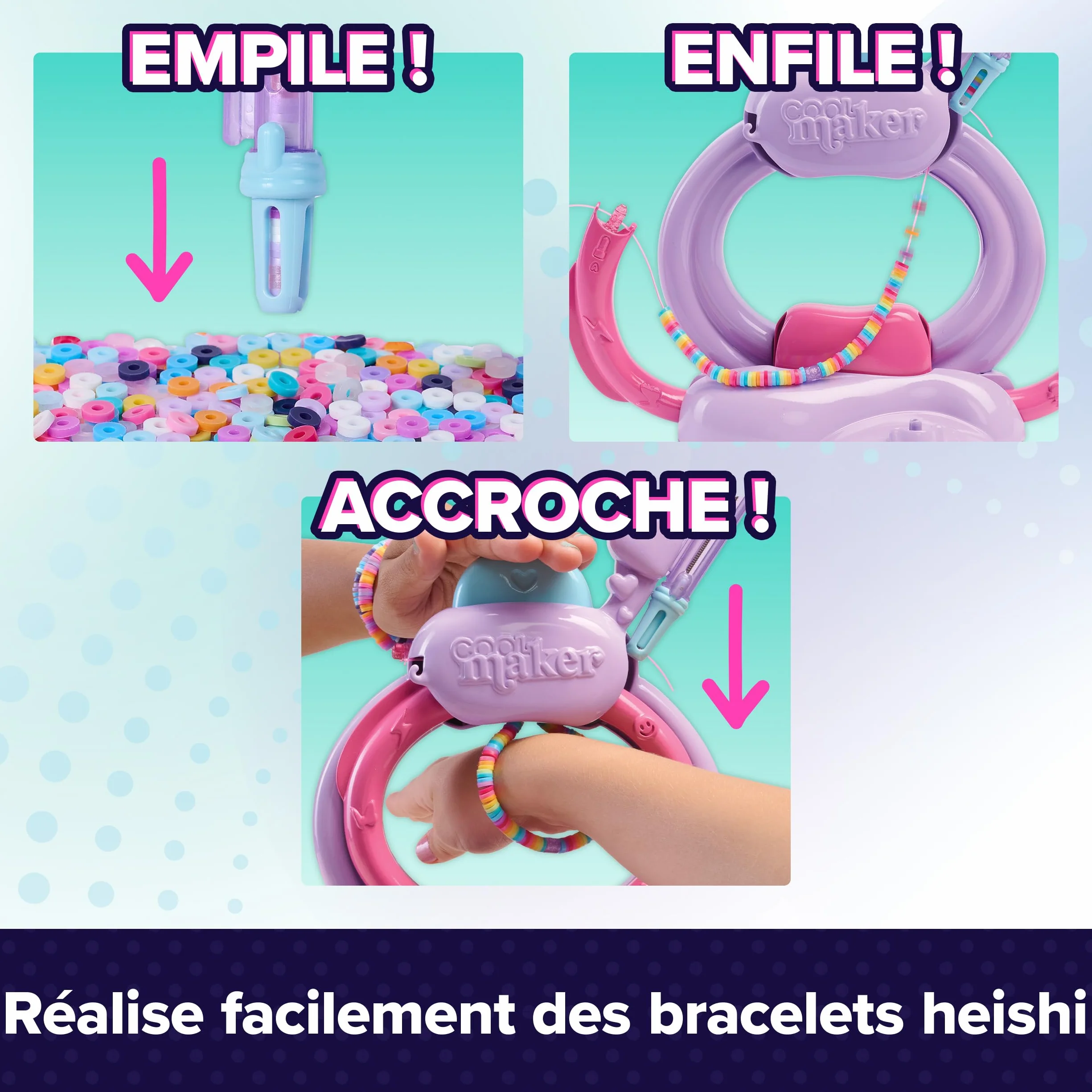 Cool Maker Atelier À Bracelets Heishi Machine Kit Bracelet Amitié 1 220 Perles Stylo À Perles Loisir Créatif Enfant 7 Ans Et +