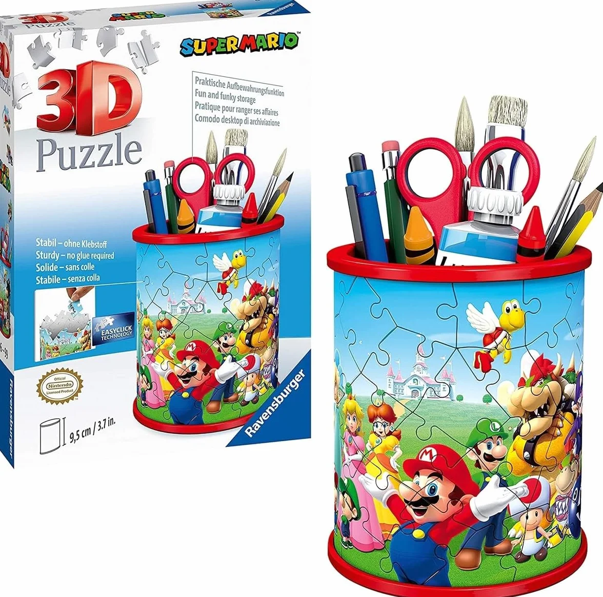 Ravensburger Puzzle 3D Pot à Crayons Super Mario 54 pièces numérotées 9,5 cm