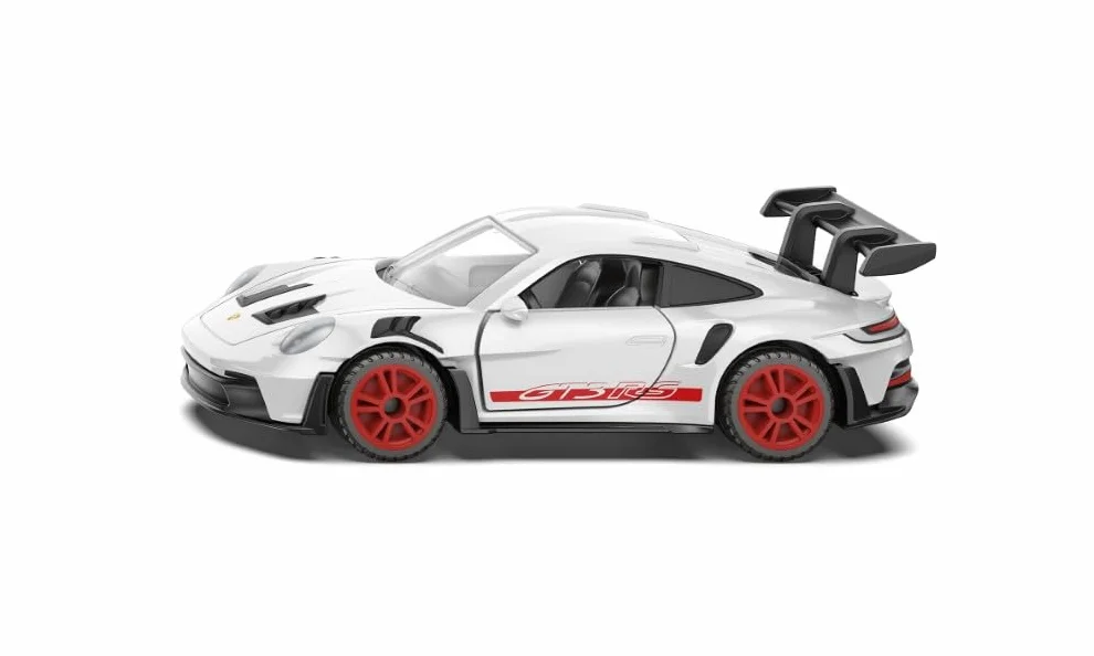 SIKU Porsche 911 GT3 RS Voiture Jouet Métal Plastique Blanc Aileron arrière Portes ouvrantes