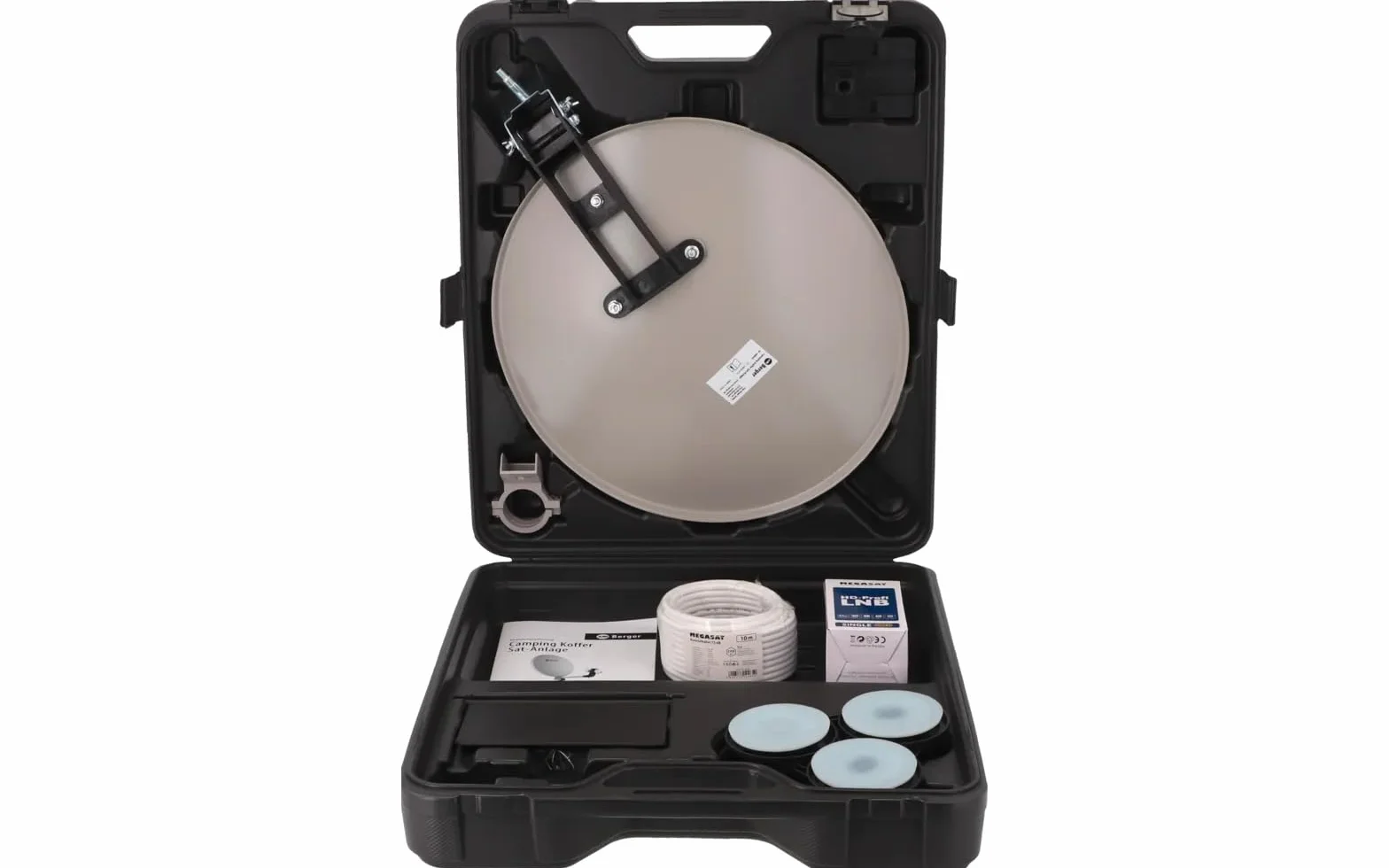 BERGER Installation Satellite Mobile Set Complet LNB Simple Antenne Camping Car
