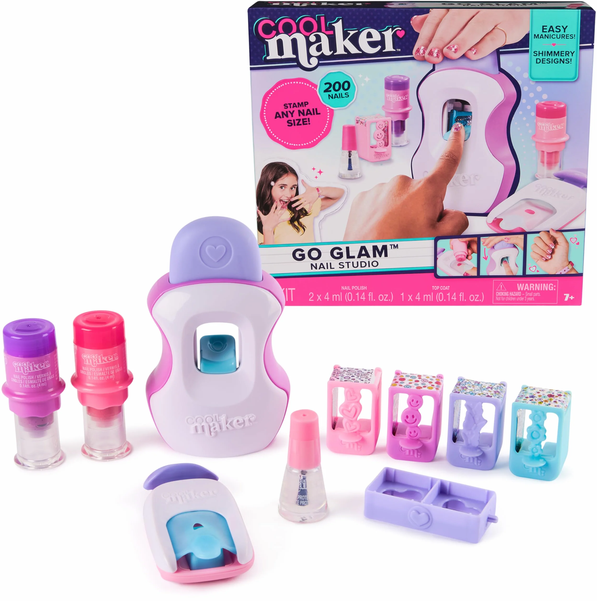 Cool Maker Go Glam Nail Studio Machine Manucure 200 Ongles Kit Loisirs Créatifs Jouet Enfant 7 Ans+
