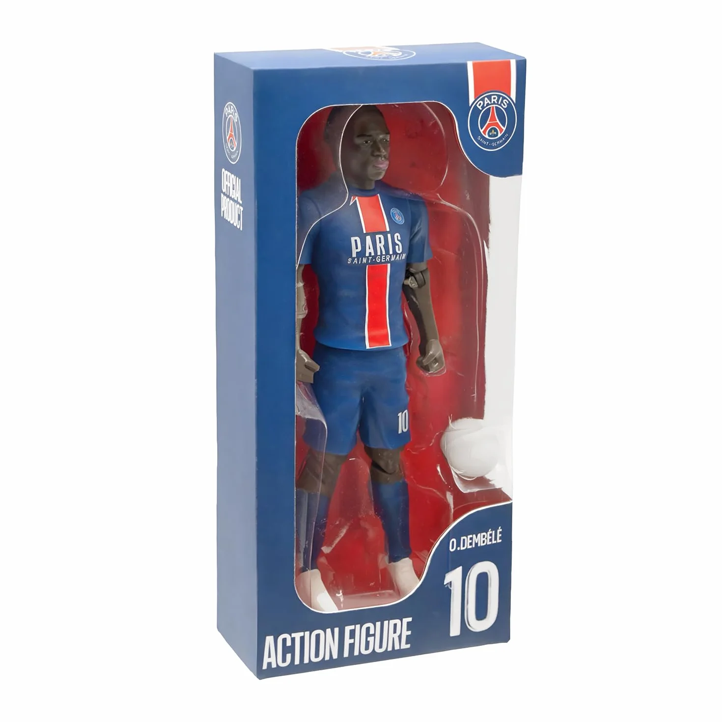 Megableu Figurine Football PSG Ousmane Dembélé N°10 20 cm Réaliste Articulée 10 Points Licence Officielle Jouet Fan Paris