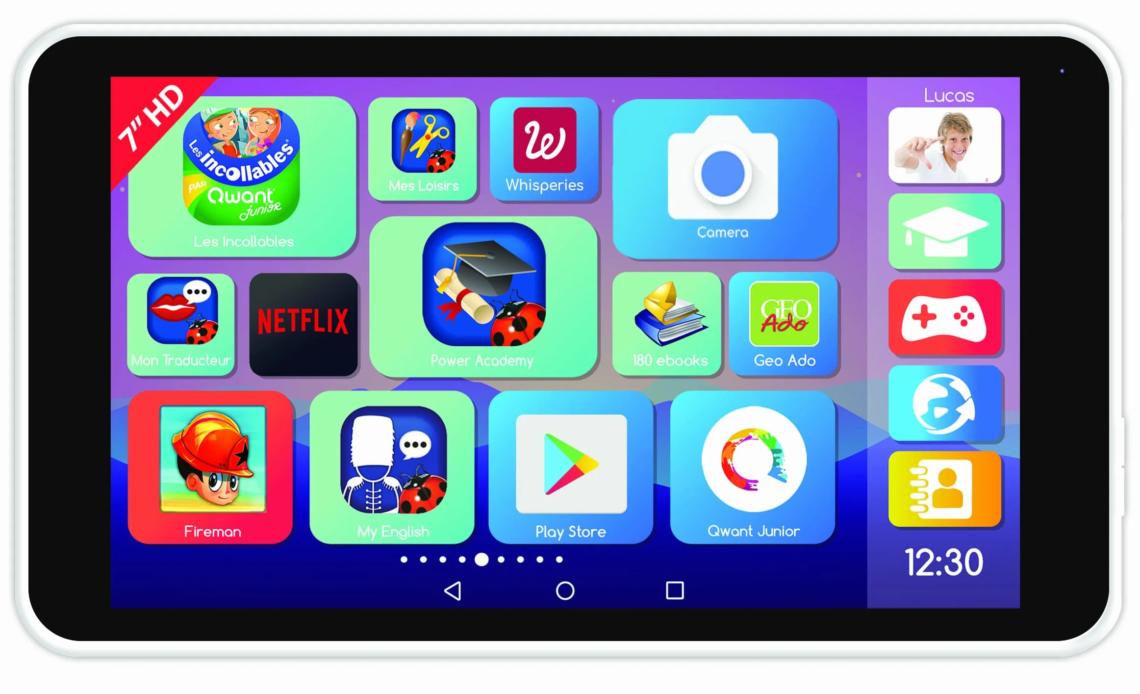 Lexibook, Tablet Master 7, La Tablette Ludo-Éducative 7” avec Pochette Incluse, TL70FR