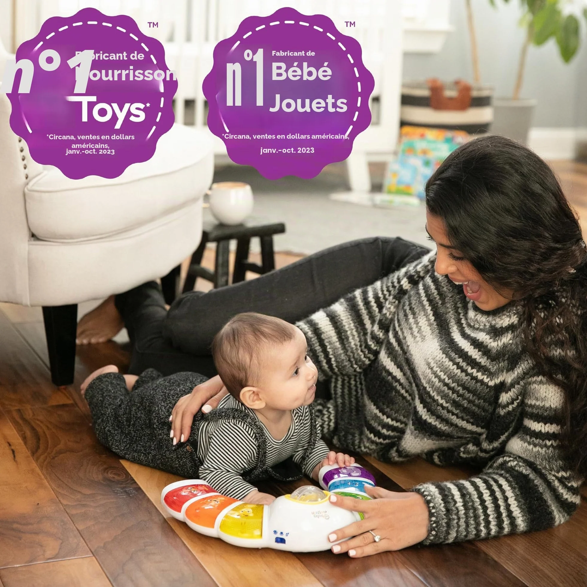 Baby Einstein Glow & Discover Light Bar Jouet Musical Piano d’activités avec Lumières Musique Hochet Multilingue 3 Mois+