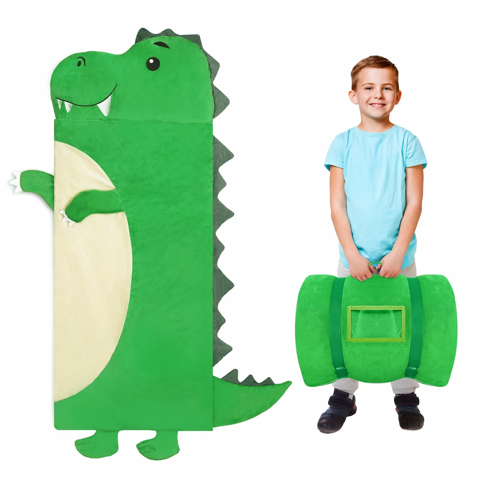 Decalsweet Sac de Couchage Enfant avec Oreiller Amovible 170×70cm