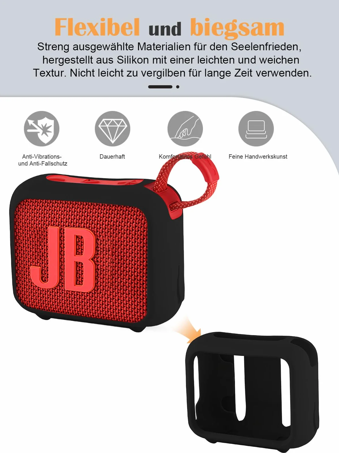 Étui de protection en silicone pour JBL Go4, noir