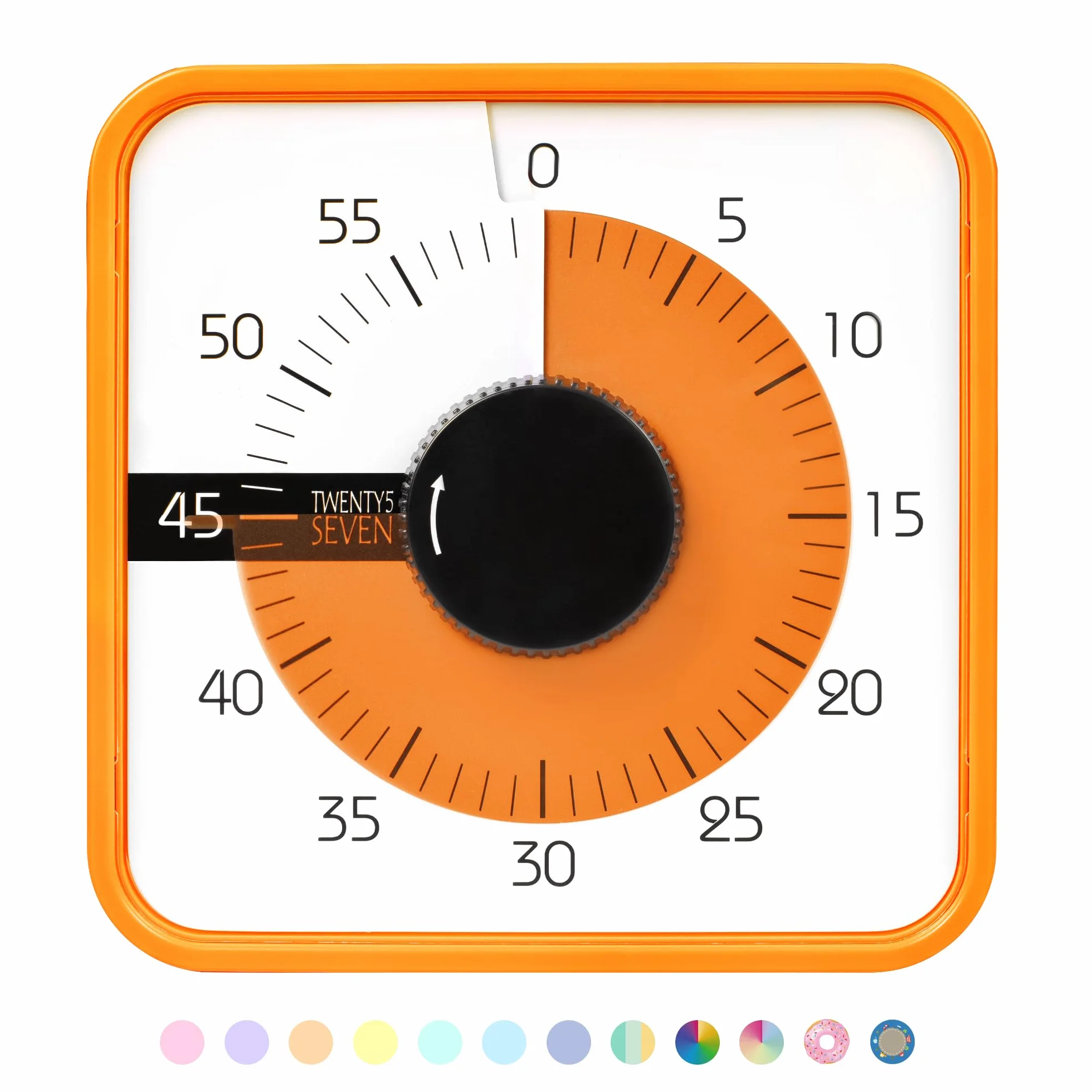 Minuteur 19 cm 60 Minutes Compte à Rebours Mécanique Magnétique Orange TWENTY5 Seven