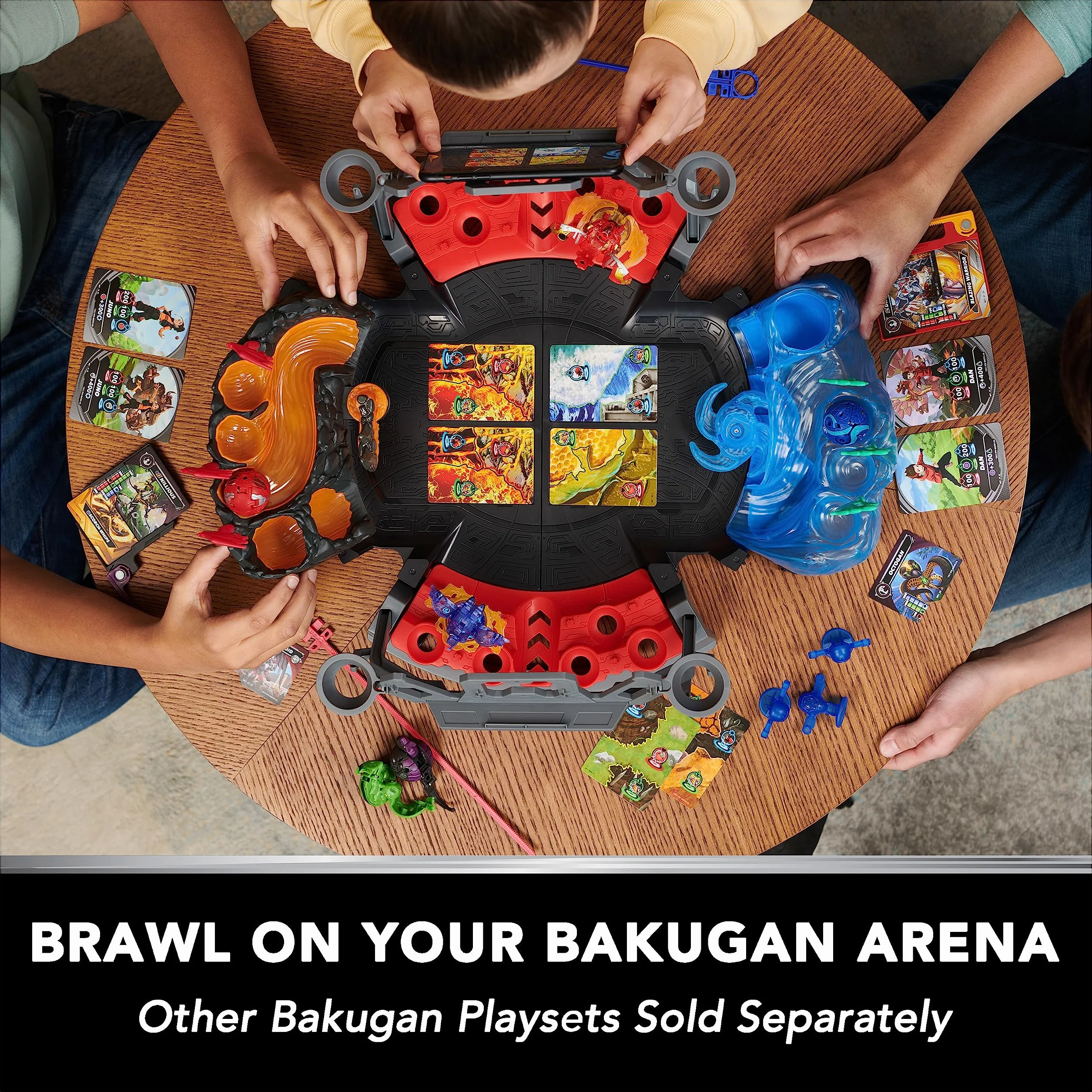 BAKUGAN 3.0 Starter Pack Nouvelle Génération Nillious Hammerhead Dragonoid Special Attack Anneau Combat Carte Lanceur 9 Cartes Jouet Enfant 6 Ans+