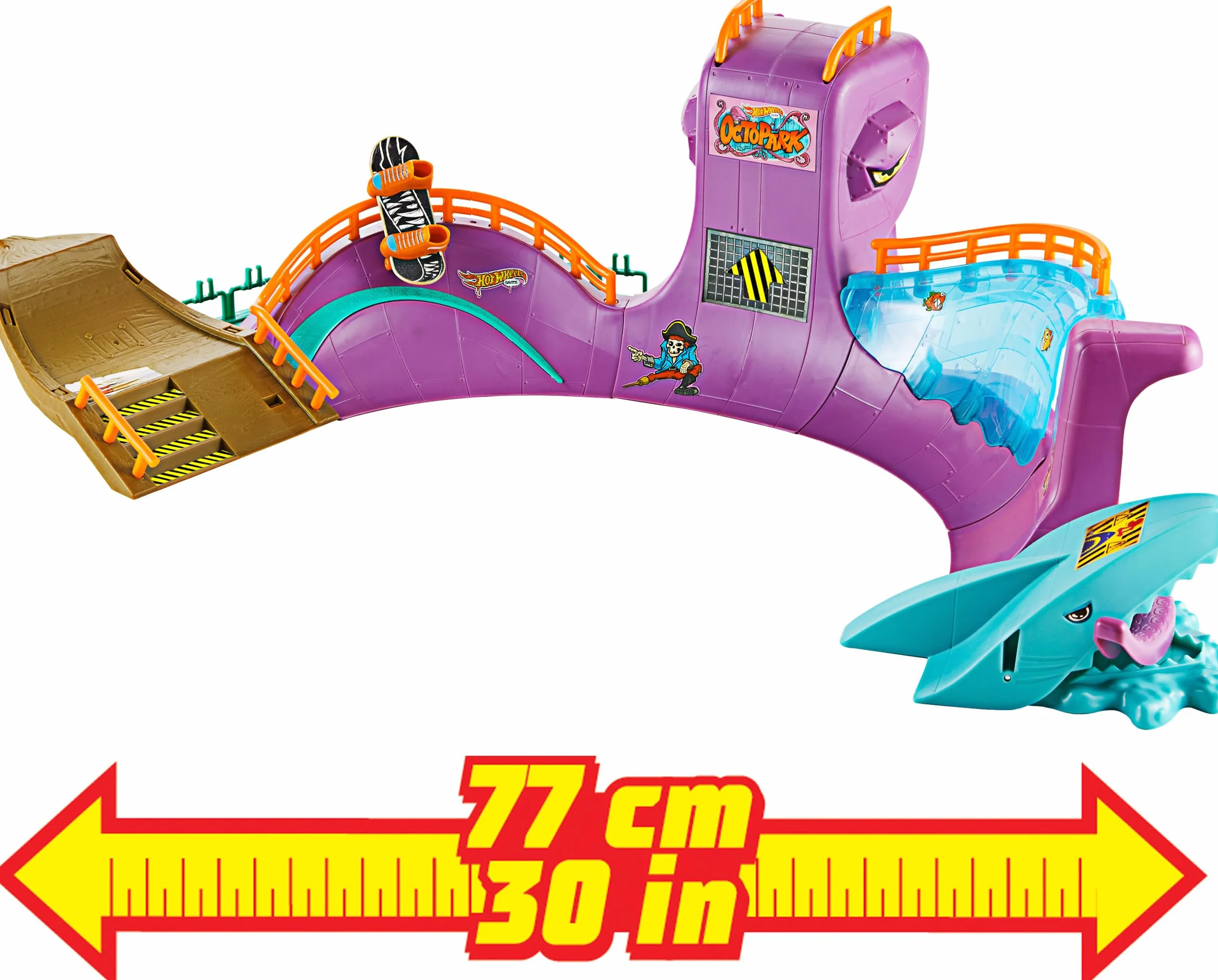 Hot Wheels Skatepark Octopus Coffret avec Fingerboard Exclusif Chaussures Amovibles Jouet Enfant 5 Ans HMK01