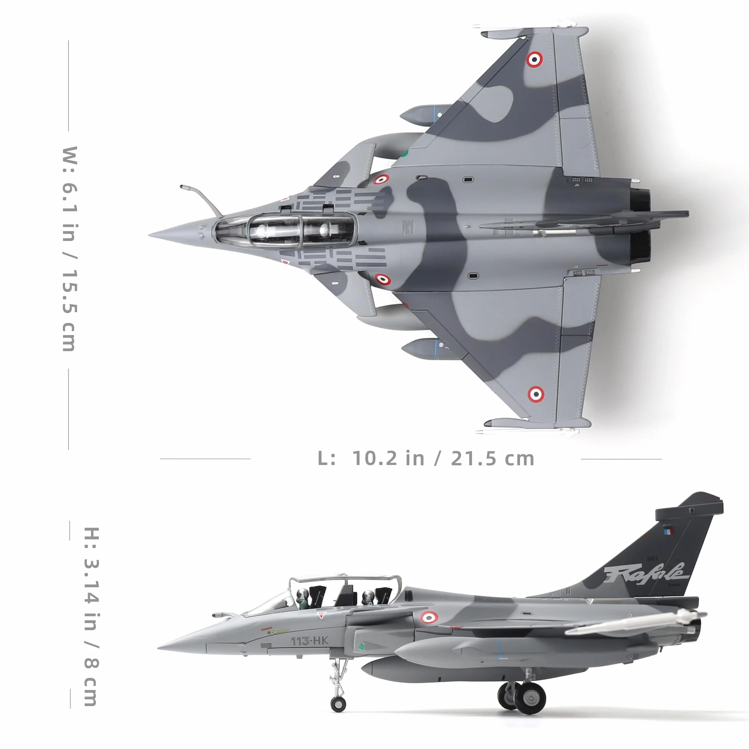 NUOTIE Rafale B 1/72 Modèle d'avion en Métal Moulé sous Pression Camouflage