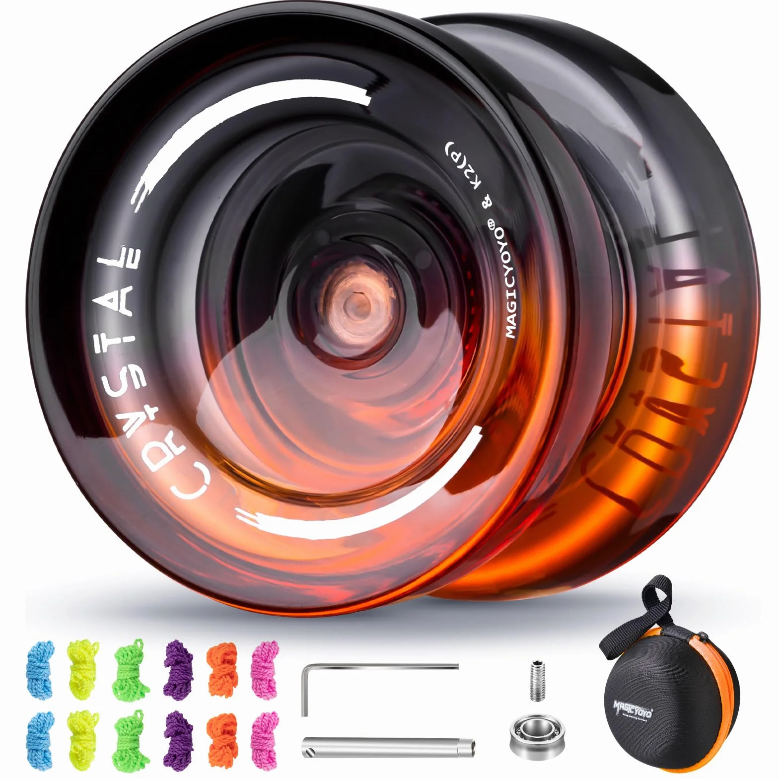 MAGICYOYO K2 Yoyo Professionnel Enfants Débutants avec Ralenti Roulement à Billes 12 Cordes Valise