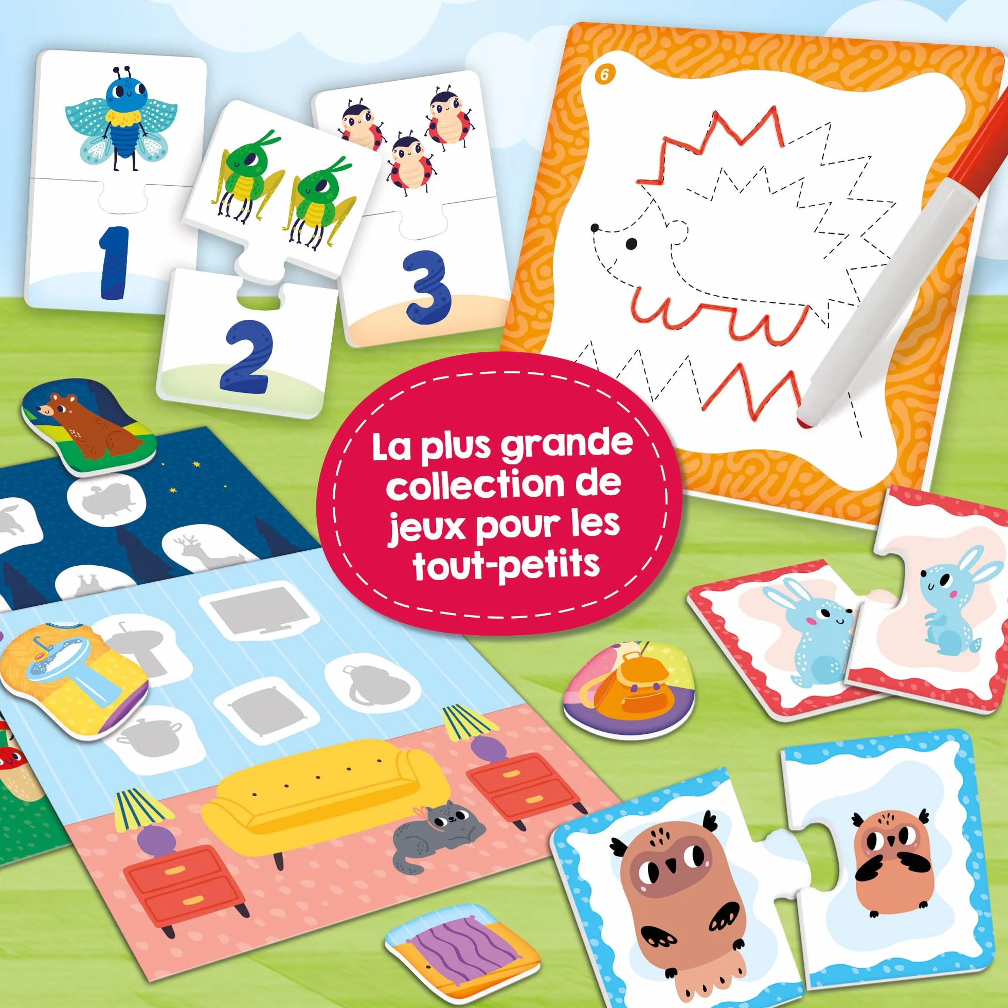Lisciani Carotina Baby Pack de 60 Jeux Activités Éducatives Enfants 2 ans Bingo Puzzle