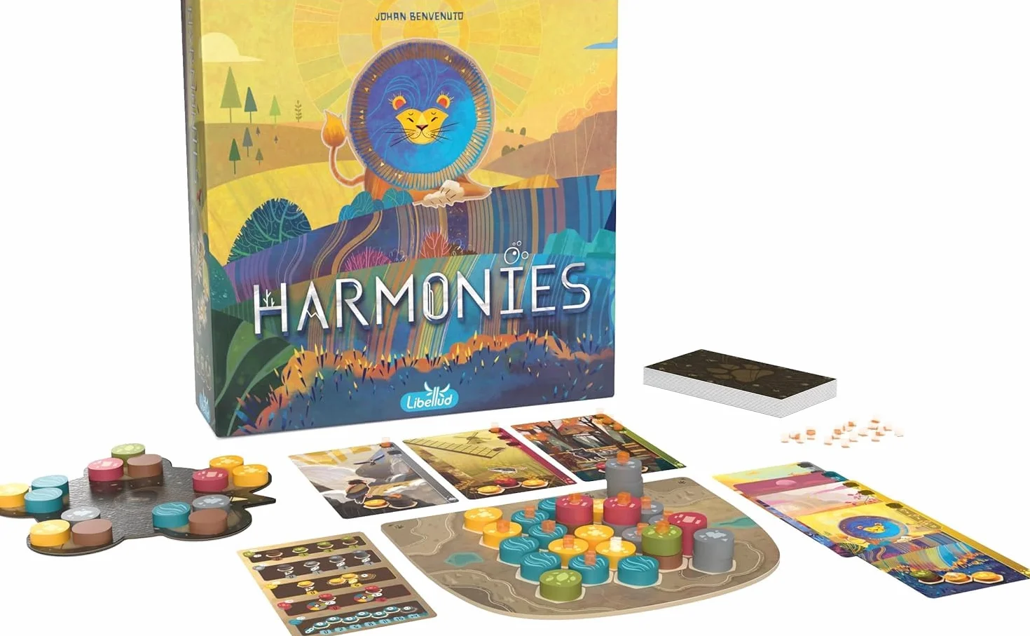 Asmodee Harmonies Jeu de Société Enfants dès 10 Ans Création de Paysages et Habitats pour Animaux Stratégie Version Française