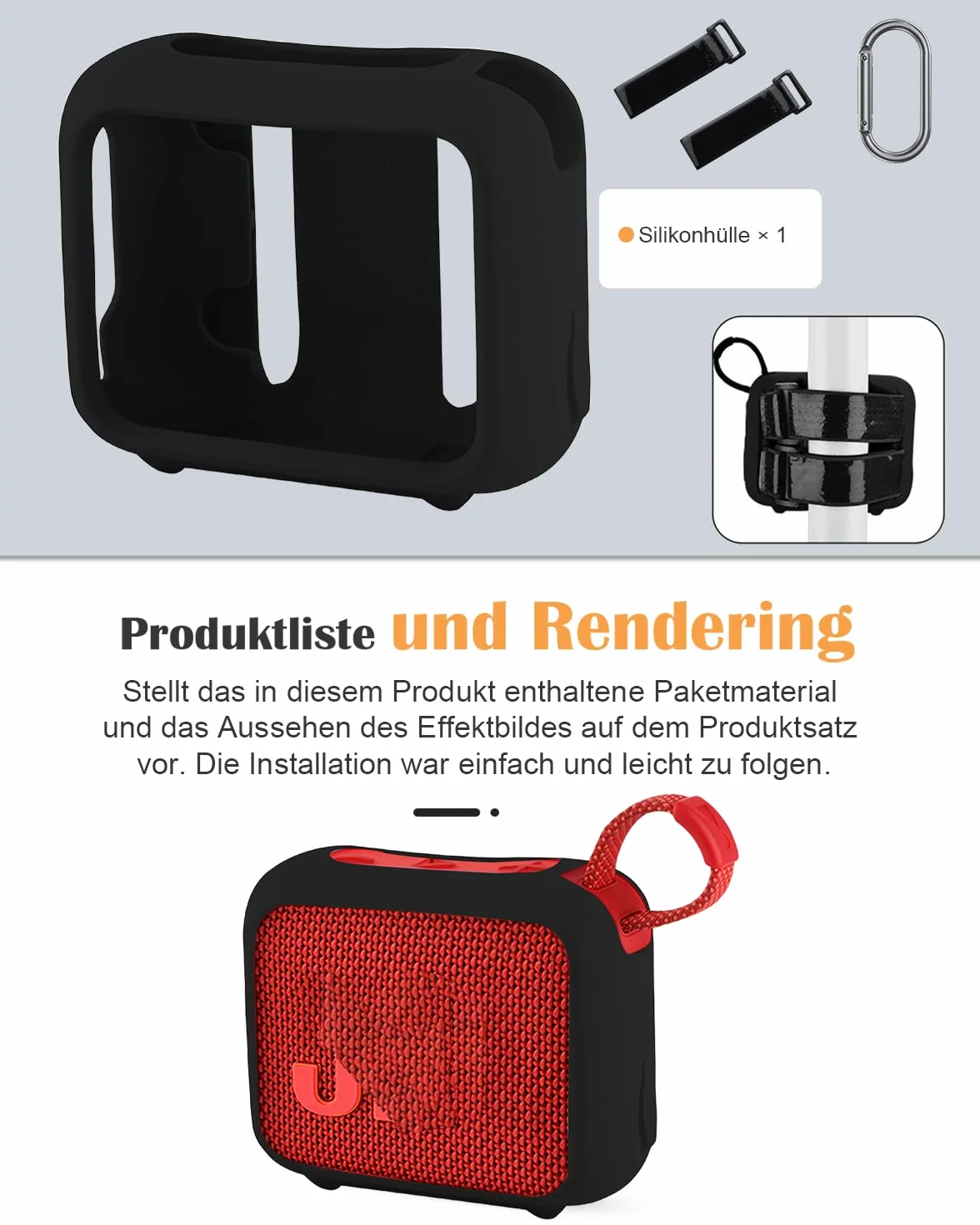 Étui de protection en silicone pour JBL Go4, noir