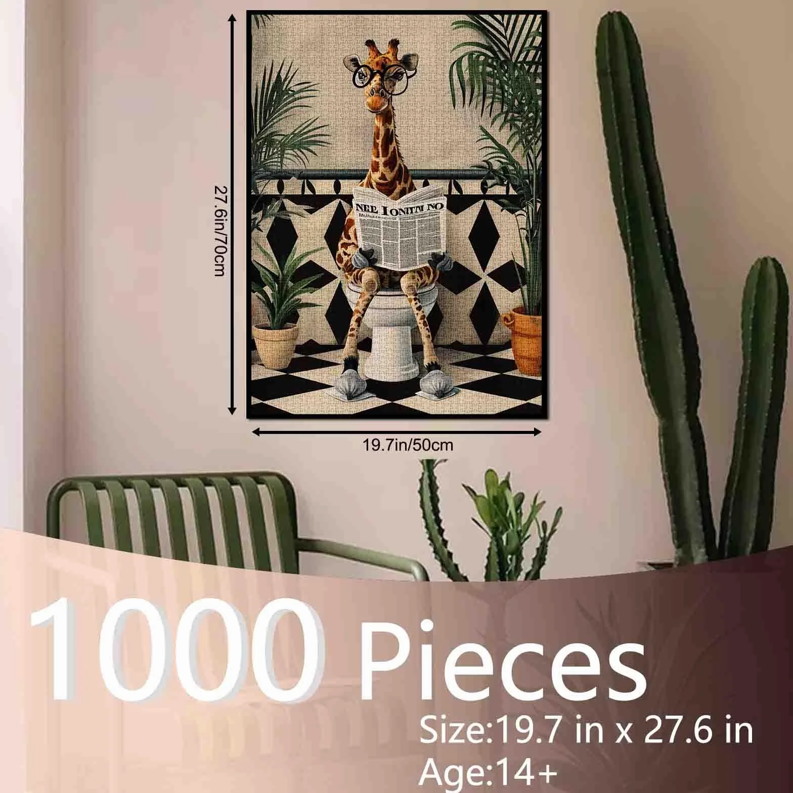 Tucocoo Puzzle 1000 Pièces Girafe Toilettes Art du Bain Nordique Décoration Maison