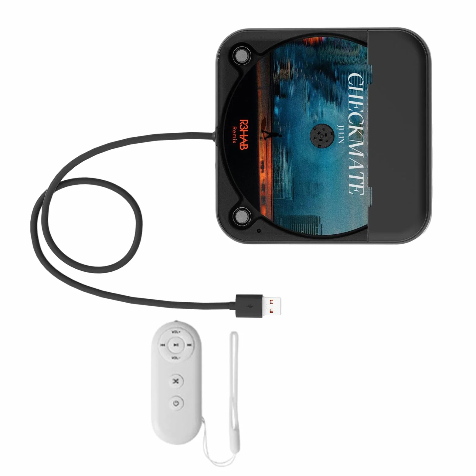 Lecteur CD Voiture Universel USB AUX Compatible Autoradio PC Téléviseur Noir