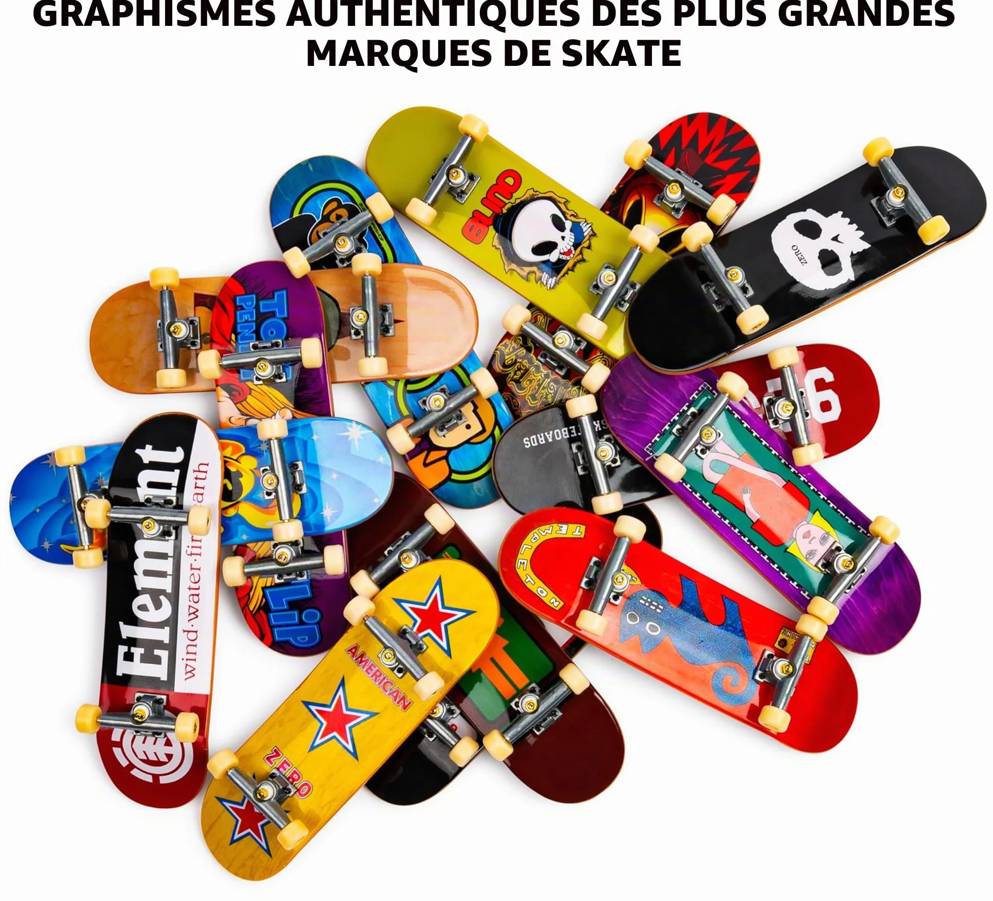 Tech Deck Pack 1 Authentique Finger Skate 96 mm À Personnaliser avec Autocollants Mini Skate Doigt Jouet Enfant 6 Ans+