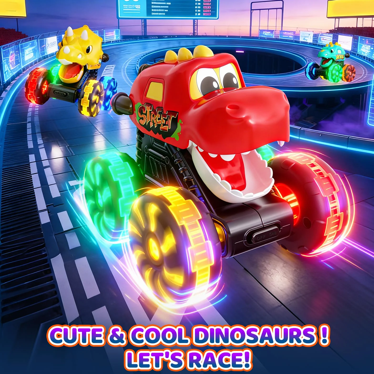 EUCOCO Monster Truck Jouet Dinosaure Voiture Enfant 1-5 Ans Cadeau Anniversaire